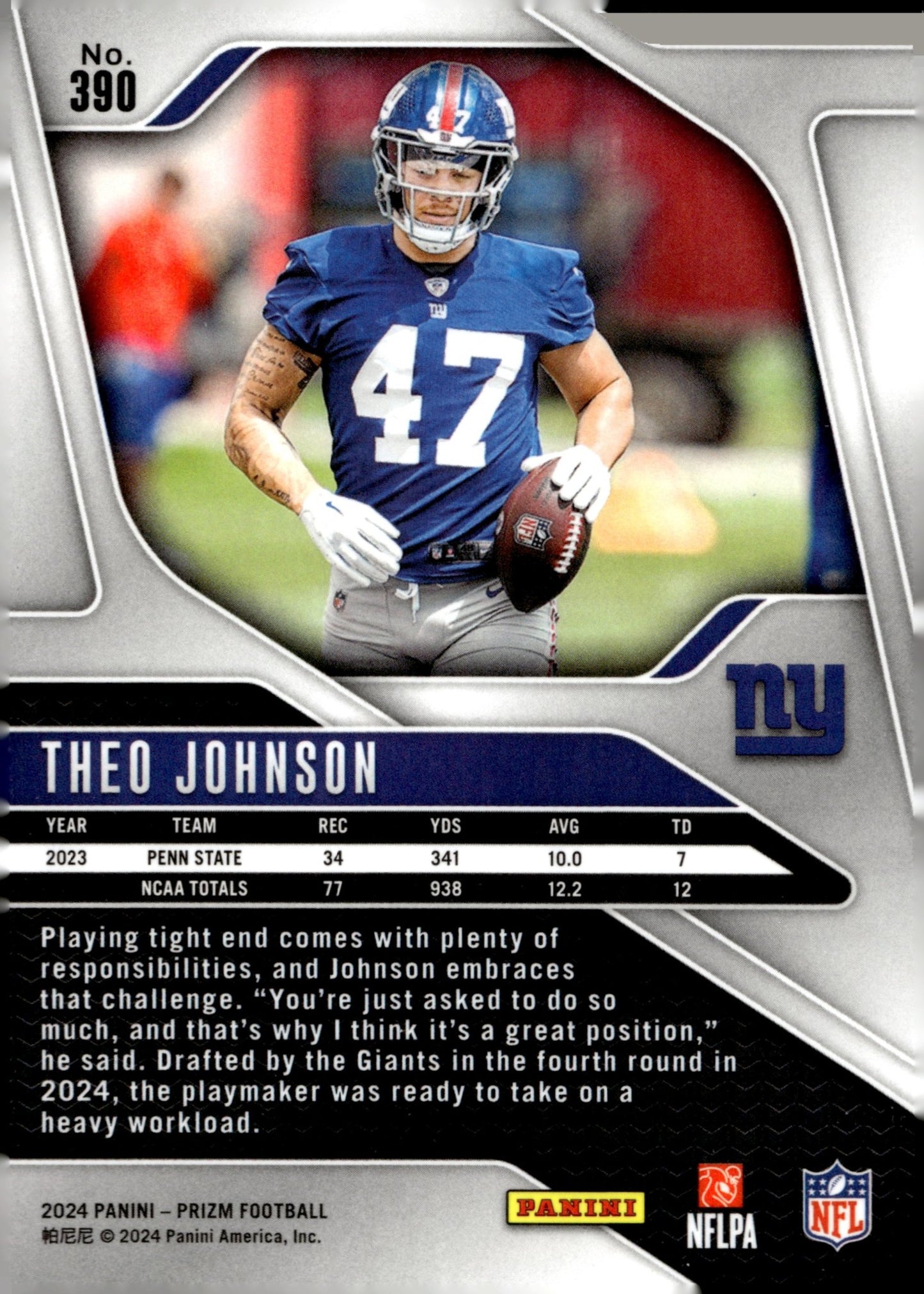 Theo Johnson 2024 Panini Prizm RC #390 - Collector Store LLC