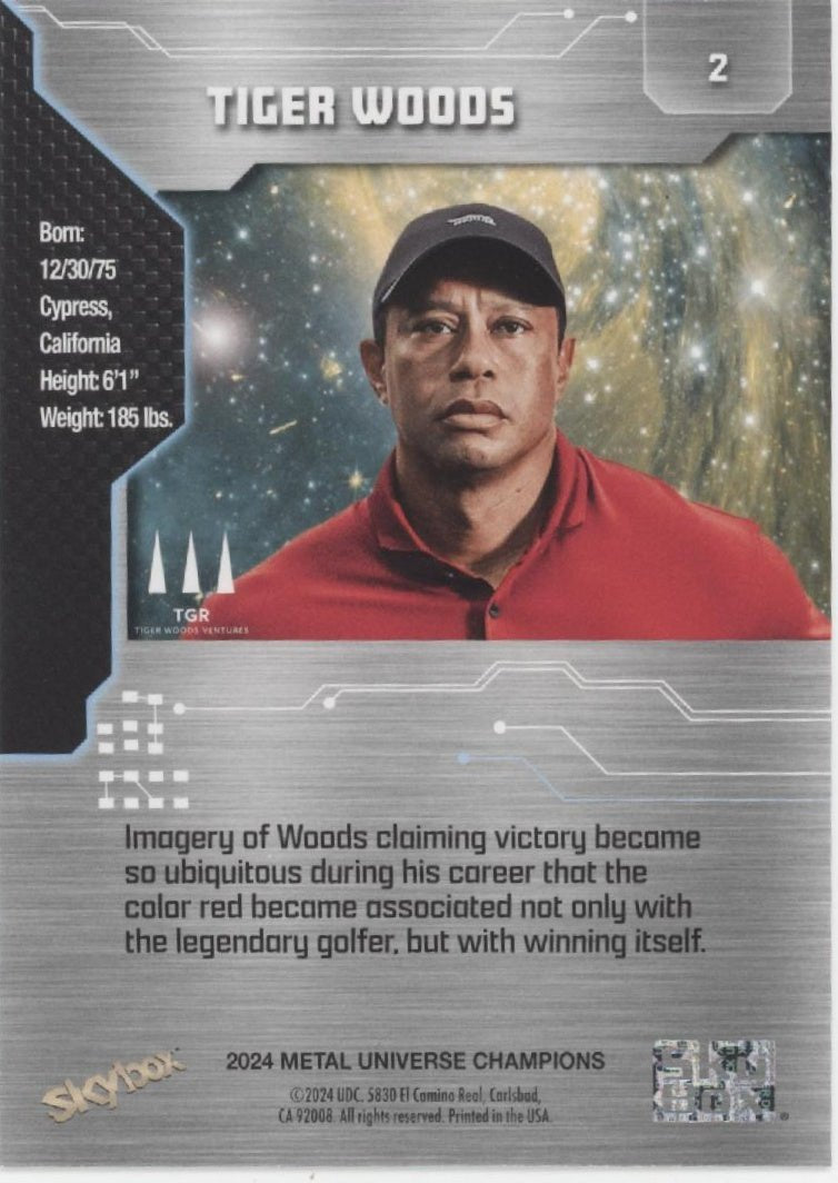 Tiger Woods 2024 Skybox Metal Universe Champions 2 1 - Collector Store LLC