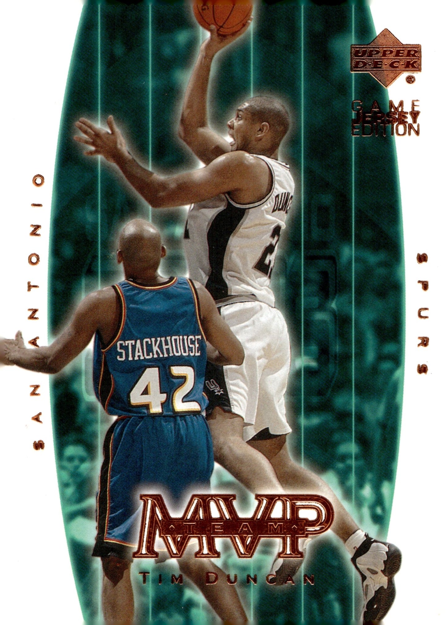 Tim Duncan 2000 - 01 Upper Deck MVP Team Game Jersey Edition #414 - Collector Store LLC
