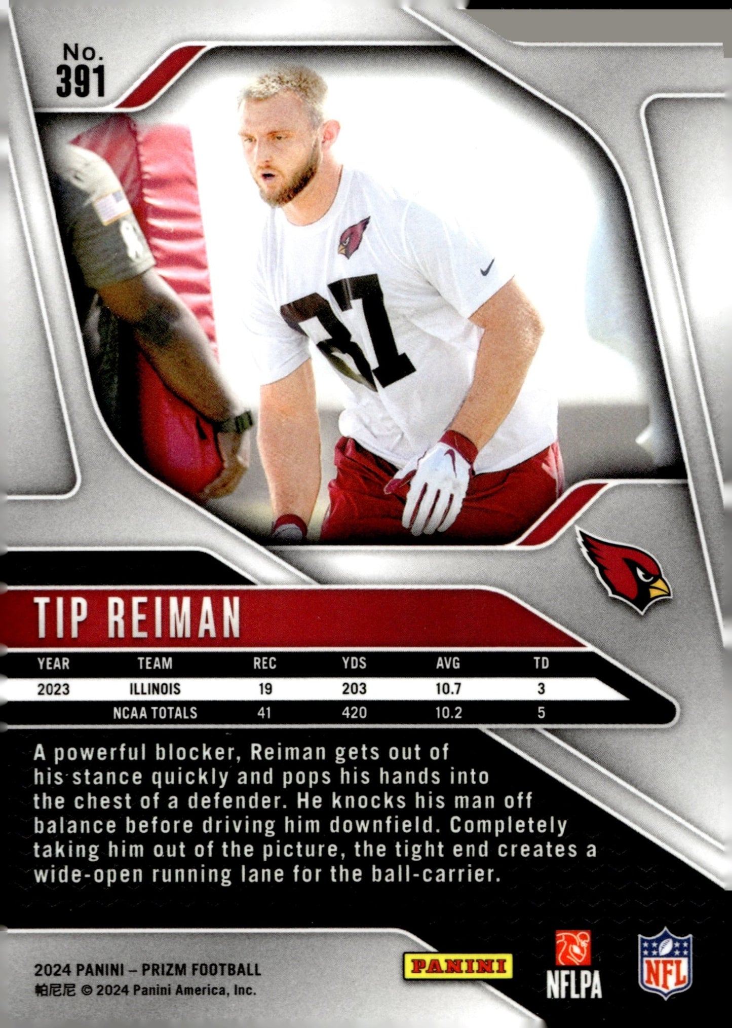 Tip Reiman 2024 Panini Prizm RC #391 - Collector Store LLC