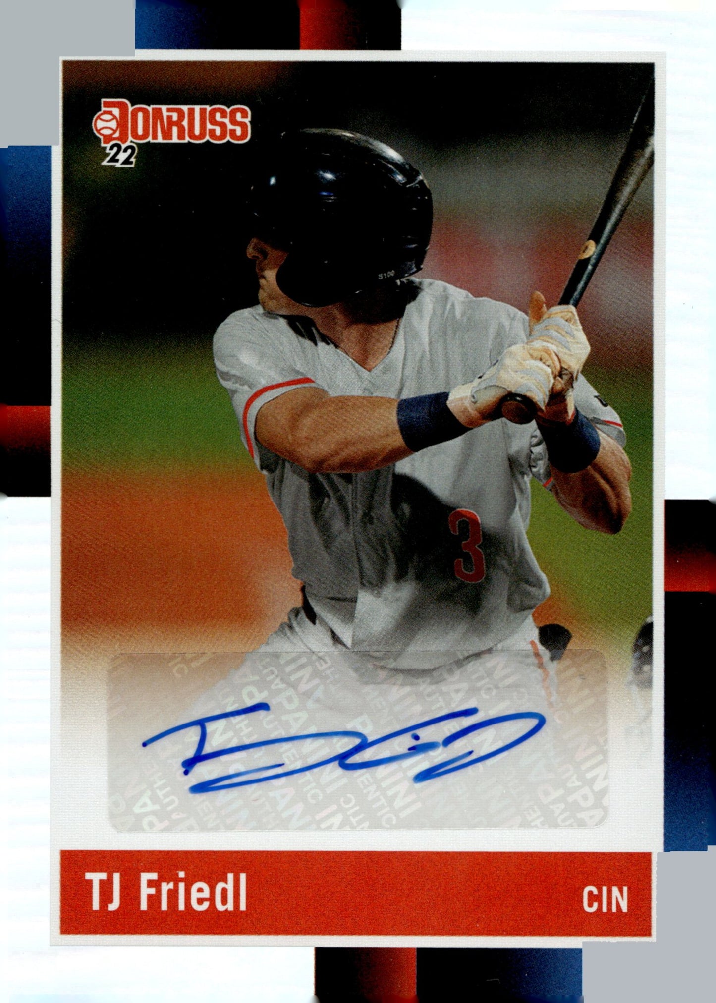TJ Friedl 2022 Panini Donruss '88 Retro Auto #R88S - TF - Collector Store LLC