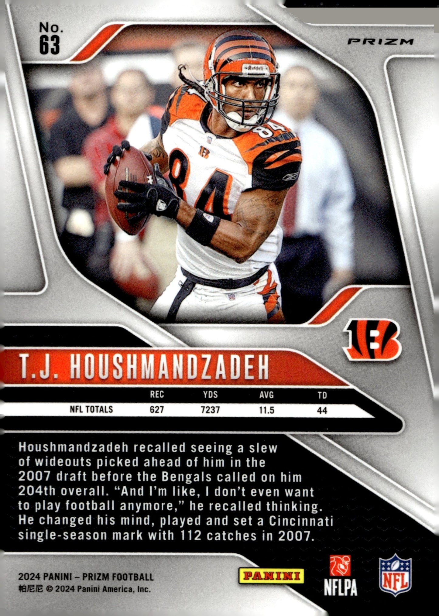 TJ Houshmandzadeh 2024 Panini Prizm Silver Prizm #63 - Collector Store LLC