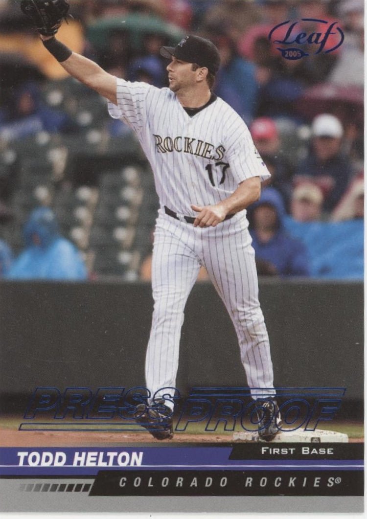 Todd Helton 2005 Leaf Press Proof Blue 71/75 #69 - Collector Store LLC