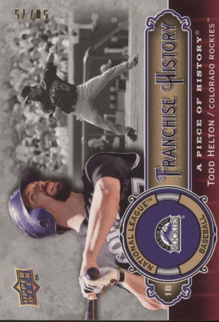 Todd Helton 2009 Upper Deck A Piece of History Franchise History #FH - HE - Collector Store LLC