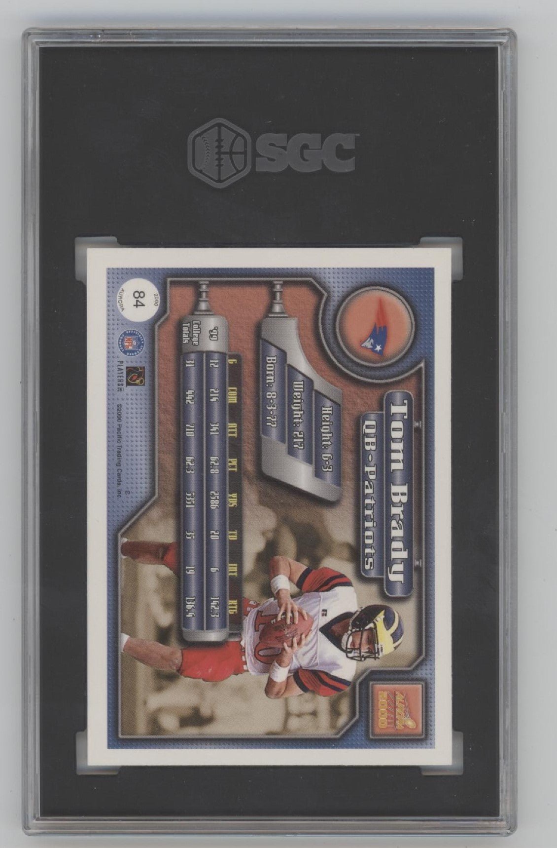 Tom Brady 2000 Pacific Aurora RC #84 SGC 8 - Collector Store LLC