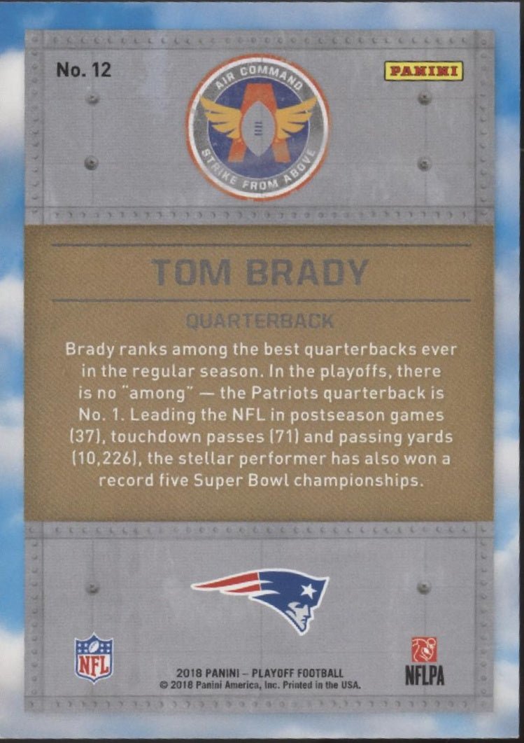 Tom Brady 2018 Panini Playoff Air Command Strike From Above #12 - Collector Store LLC