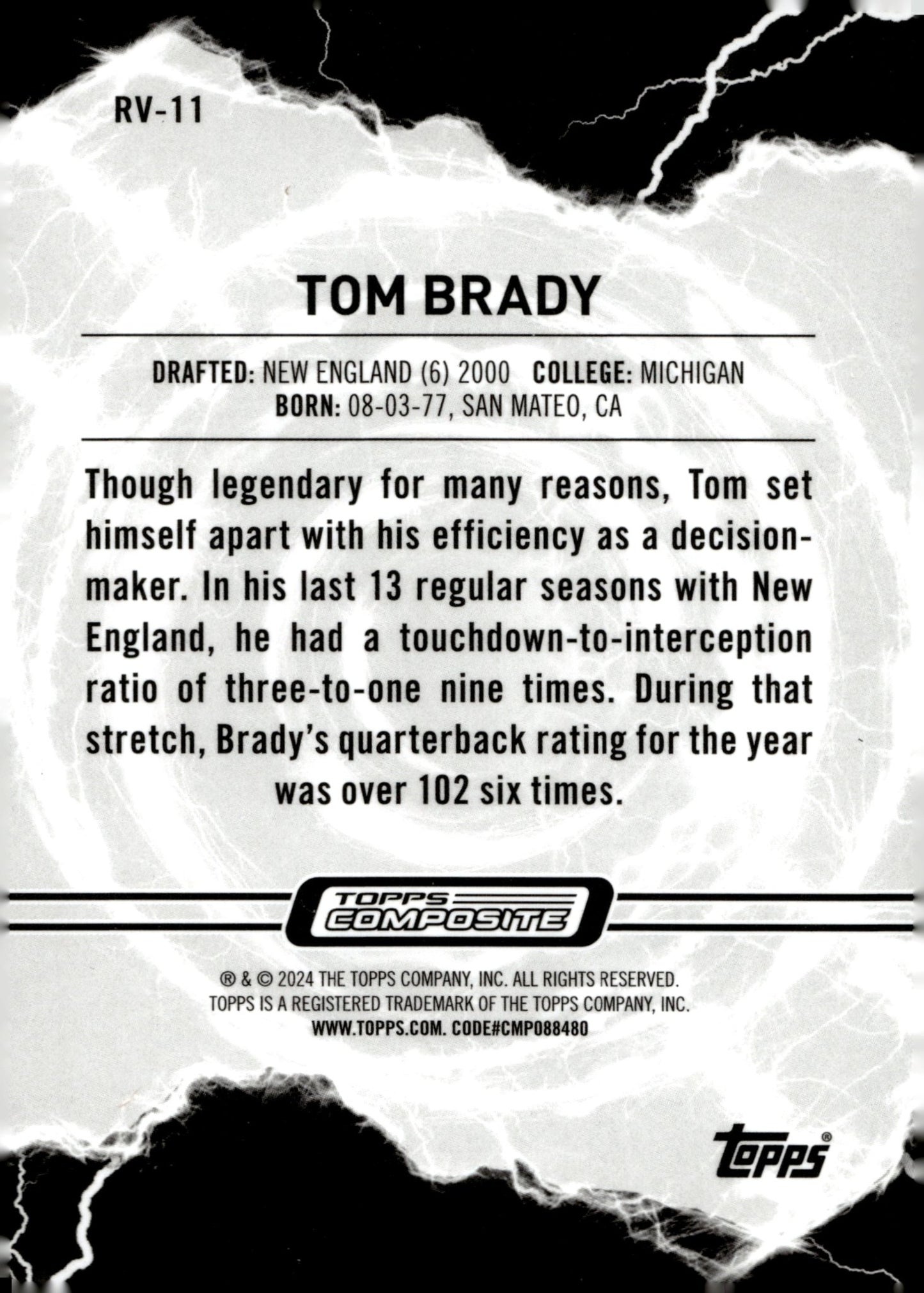 Tom Brady 2023 Topps Composite Resurgence Voltaic #RV - 11 - Collector Store LLC