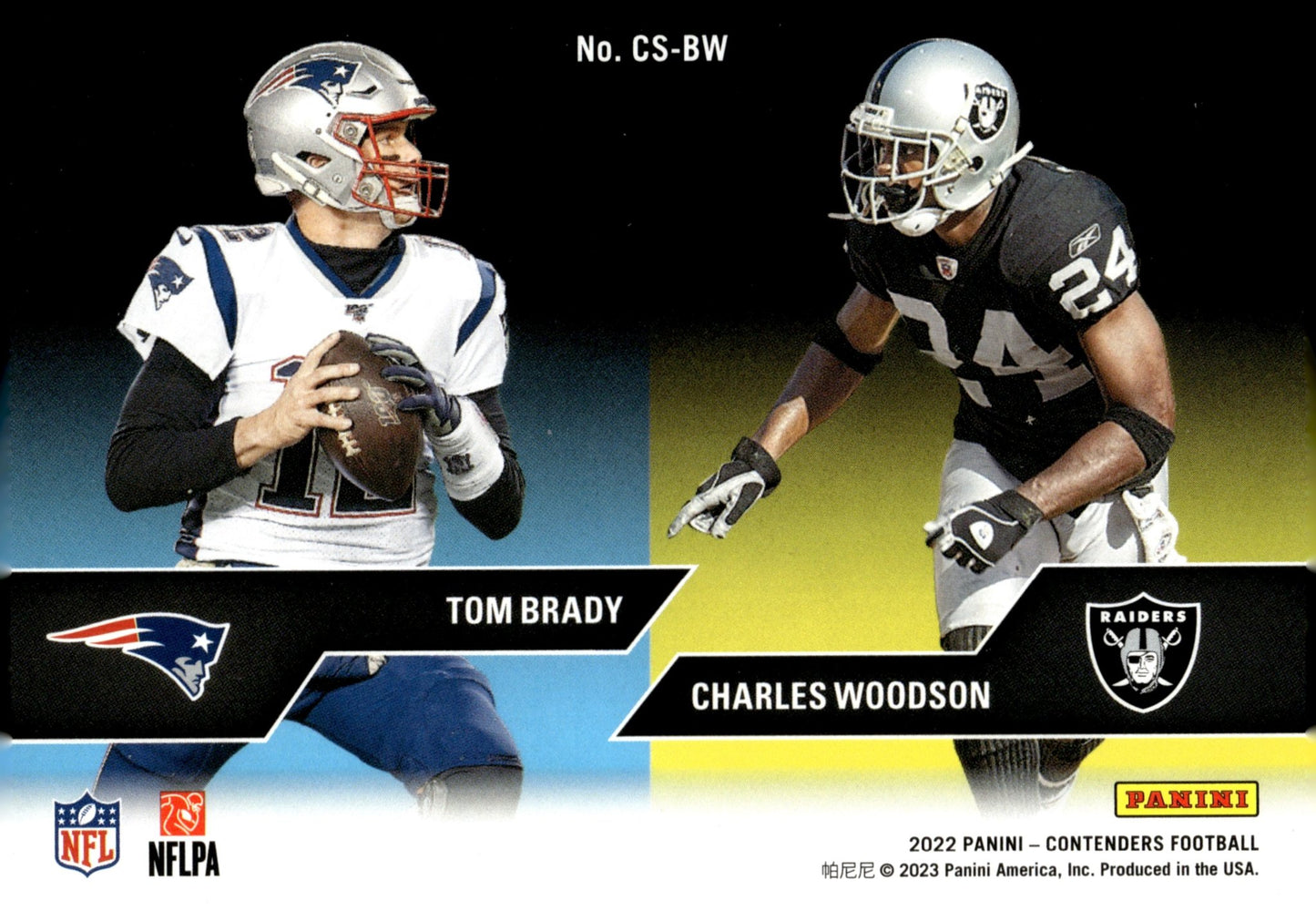 Tom Brady / Charles Woodson 2022 Panini Contenders Green #CS - BW - Collector Store LLC