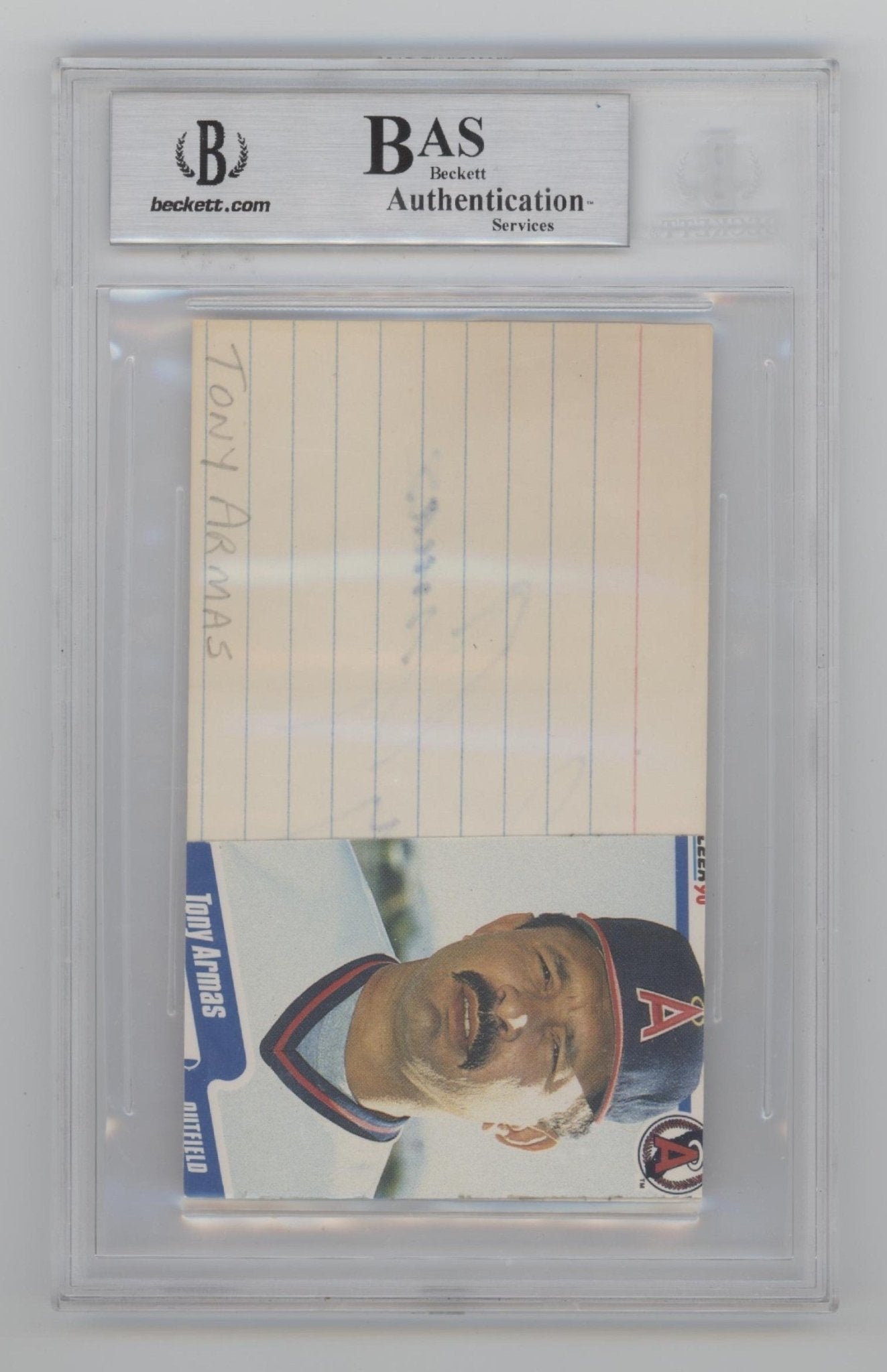 Tony Armas Index Card with Beckett Authentic Auto - Collector Store LLC