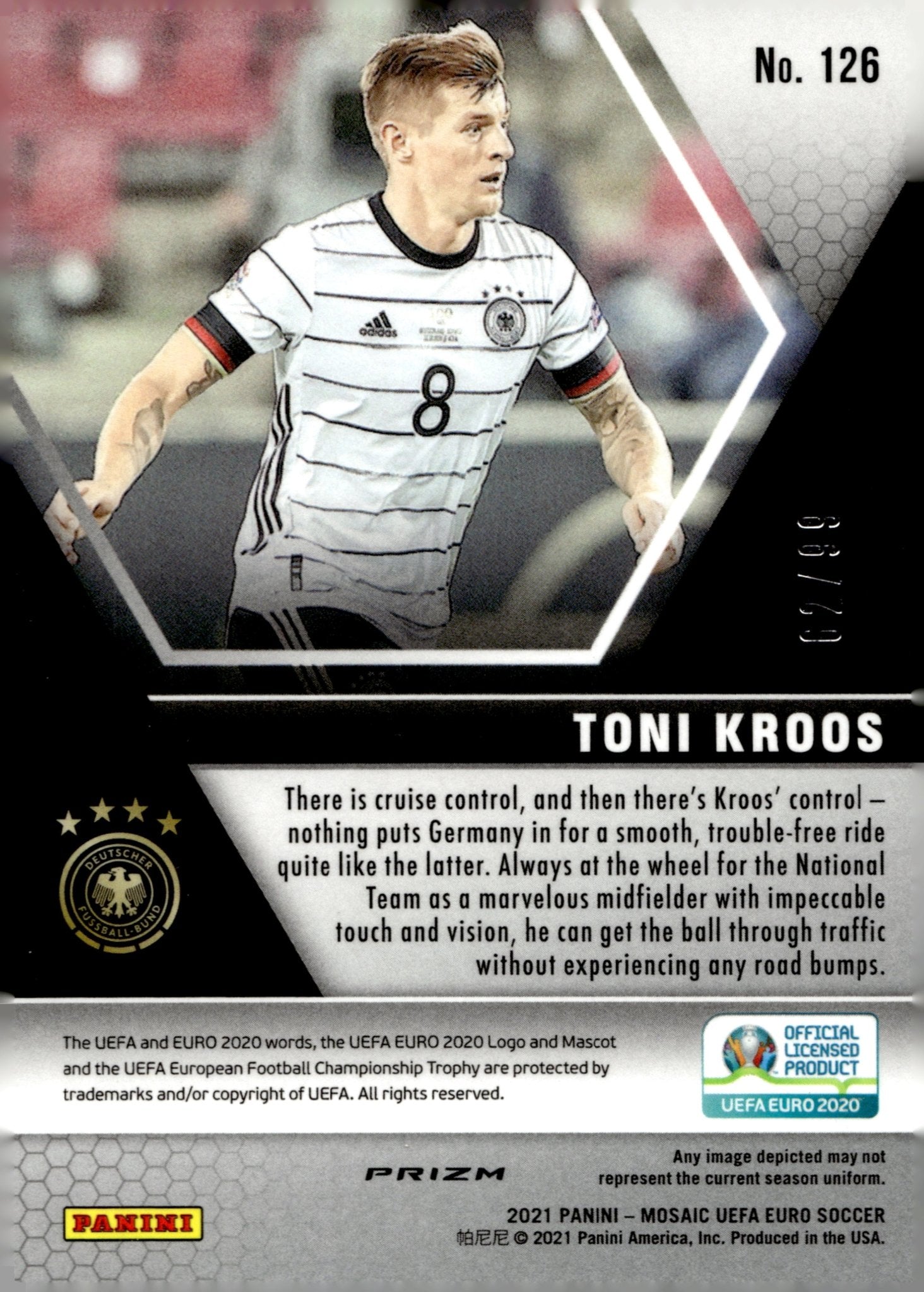 Tony Kroos 2021 Panini Mosaic UEFA Euro Blue Circles Prizm 62/99 #126 - Collector Store LLC