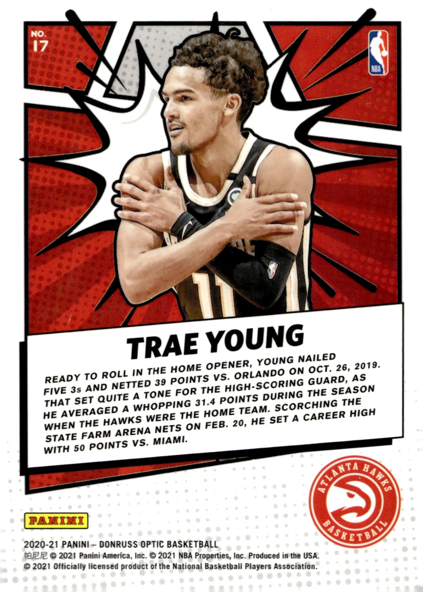 Trae Young 2020 - 21 Panini Donruss Optic My House #17 - Collector Store LLC