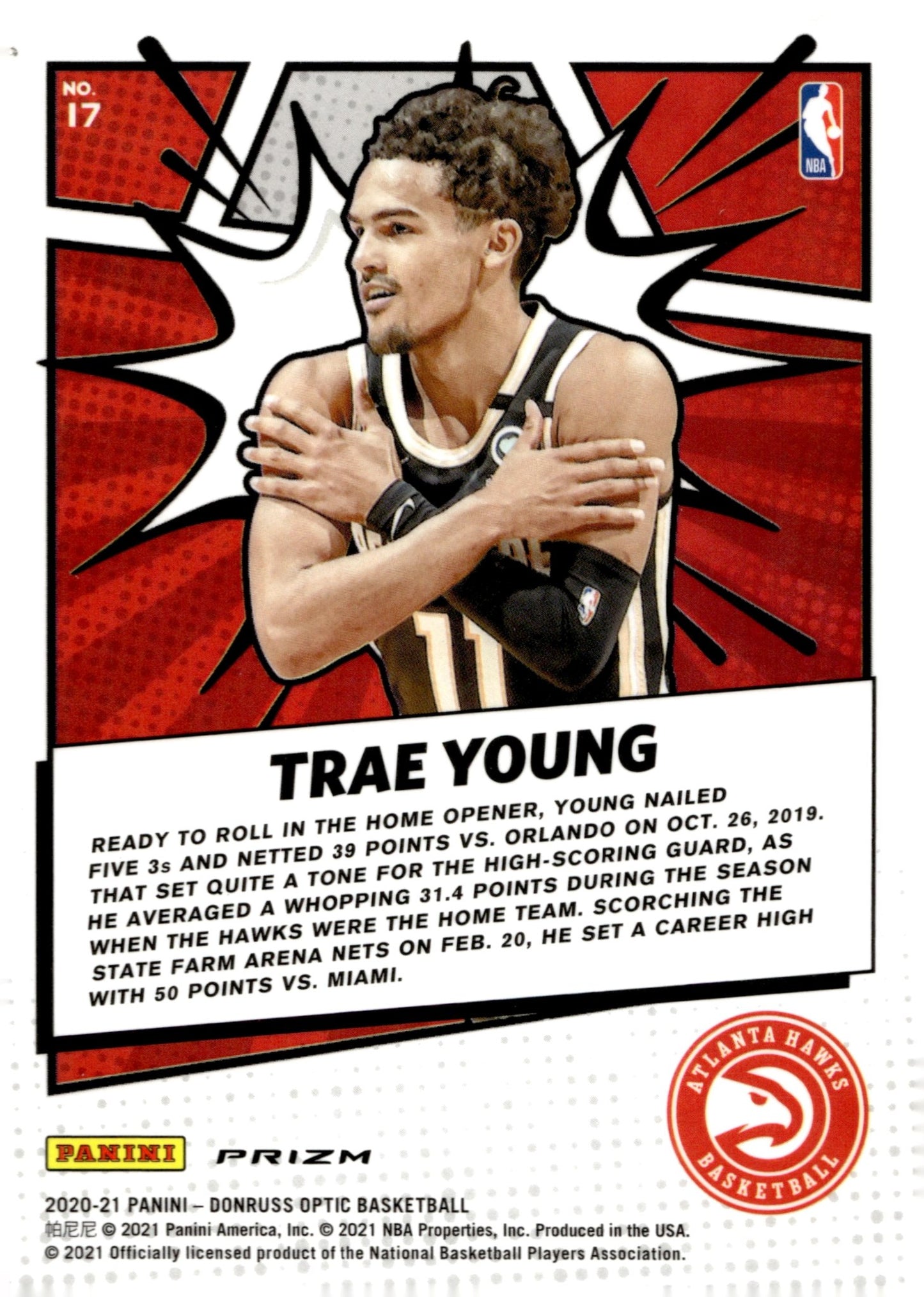 Trae Young 2020 - 21 Panini Donruss Optic My House Purple Prizm #17 - Collector Store LLC