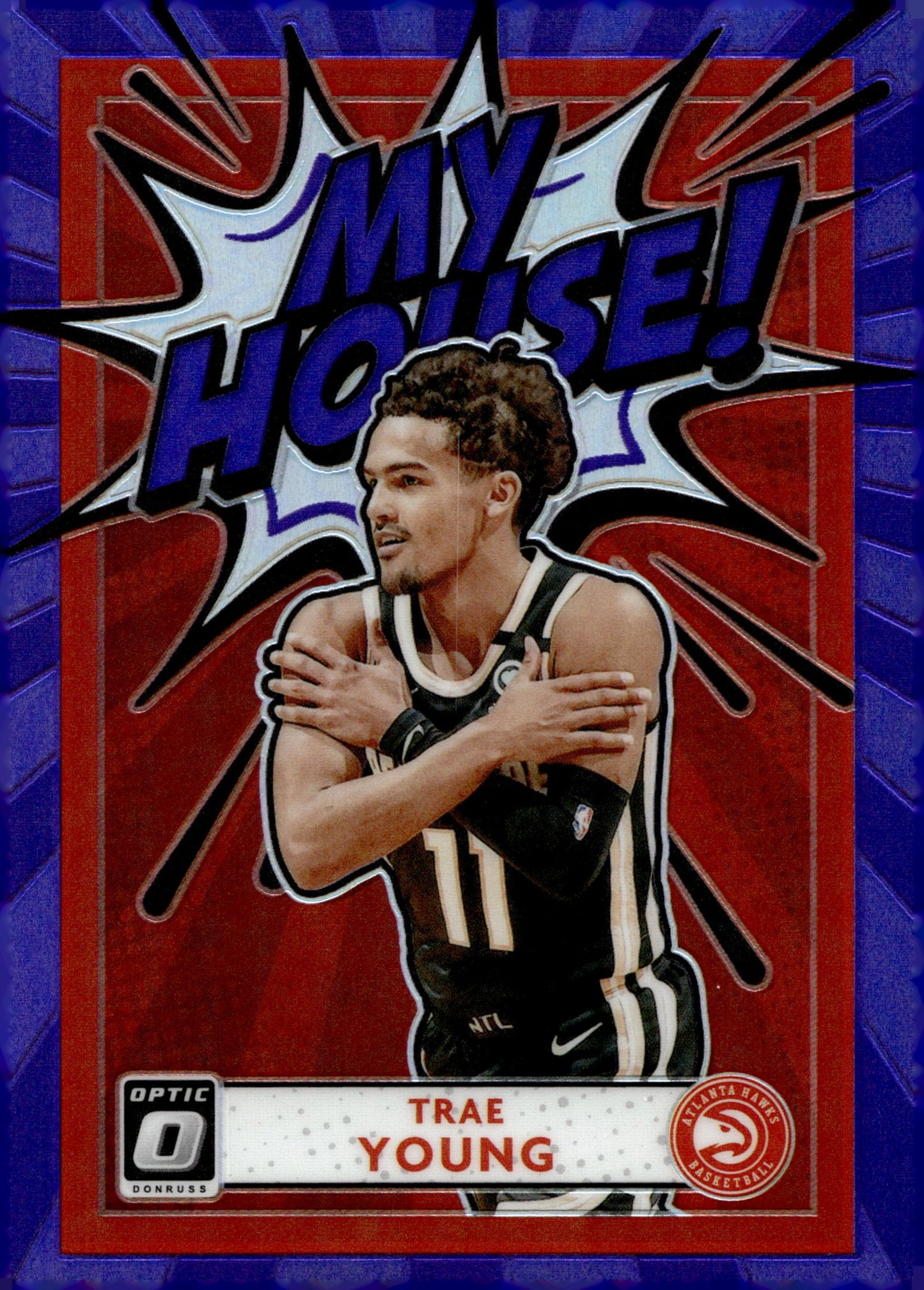 Trae Young 2020 - 21 Panini Donruss Optic My House Purple Prizm #17 - Collector Store LLC