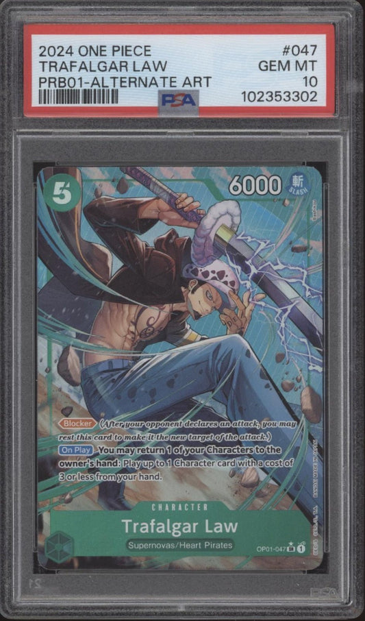 Trafalgar Law One Piece Card Game The Best Alternate Art #047 PSA 10 - Collector Store LLC