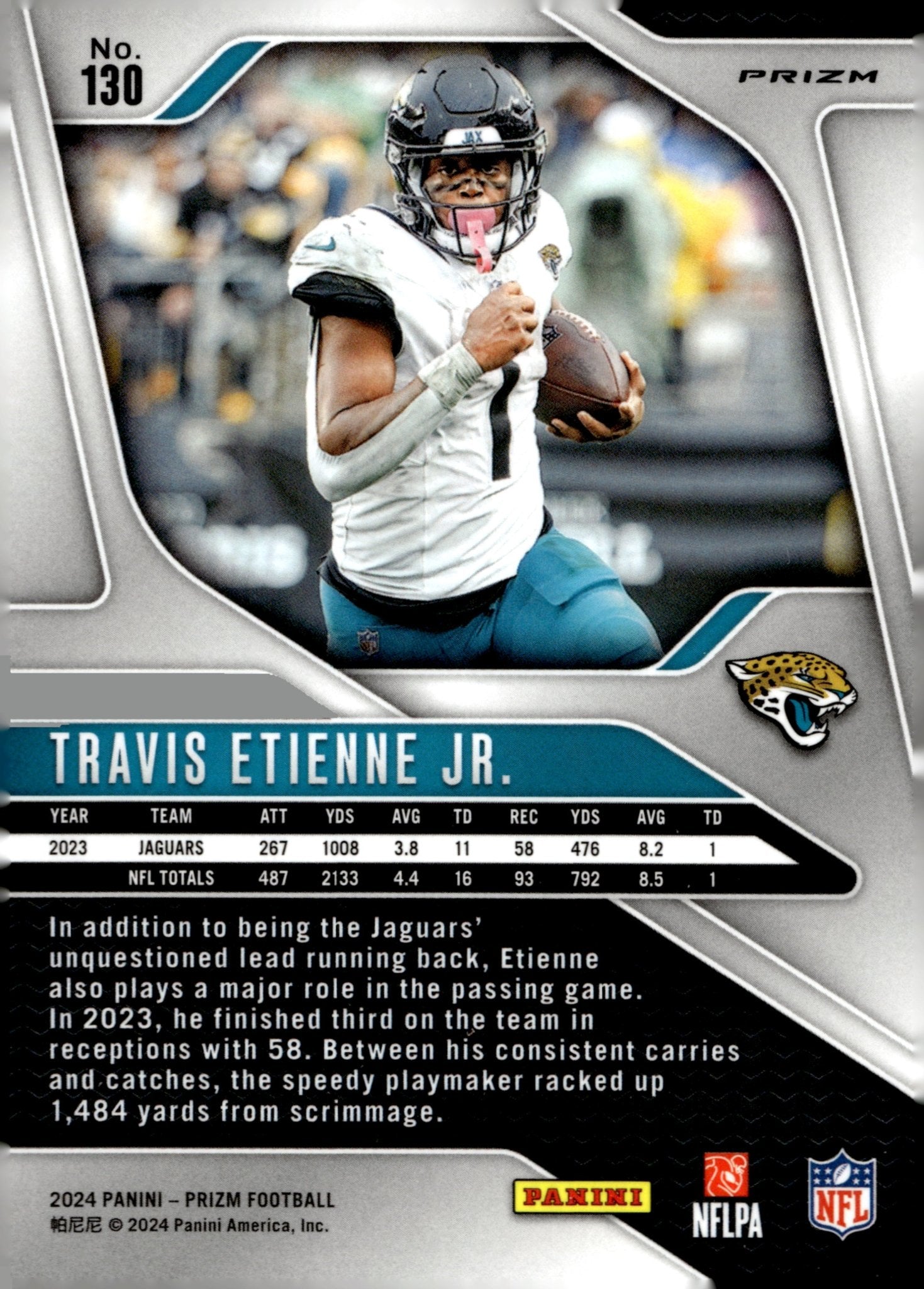Travis Etienne Jr. 2024 Panini Prizm Orange Lazer Prizm #130 - Collector Store LLC
