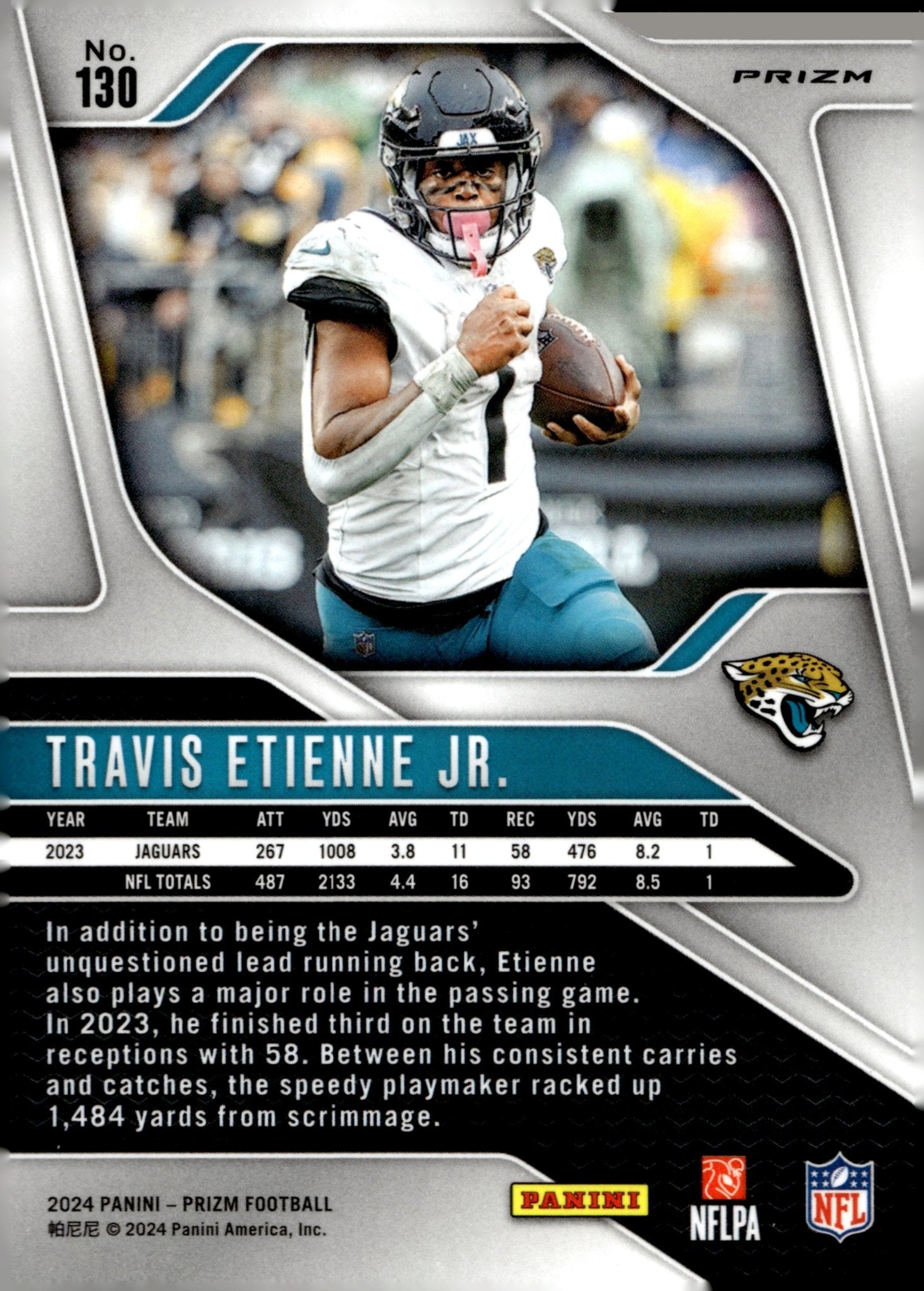 Travis Etienne Jr. 2024 Panini Prizm Red White & Blue Prizm #130 - Collector Store LLC