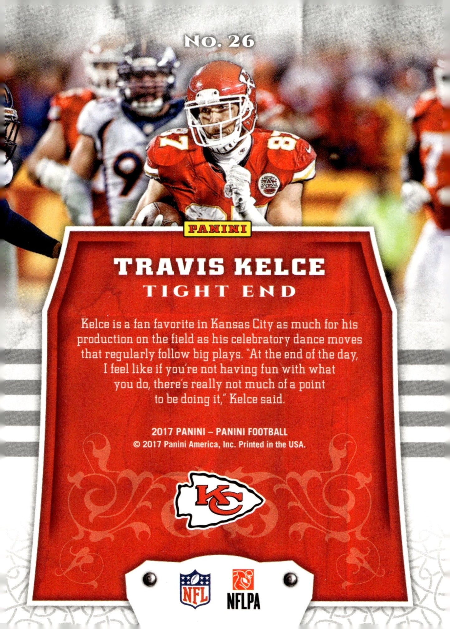 Travis Kelce 2017 Panini #26 #2 - Collector Store LLC