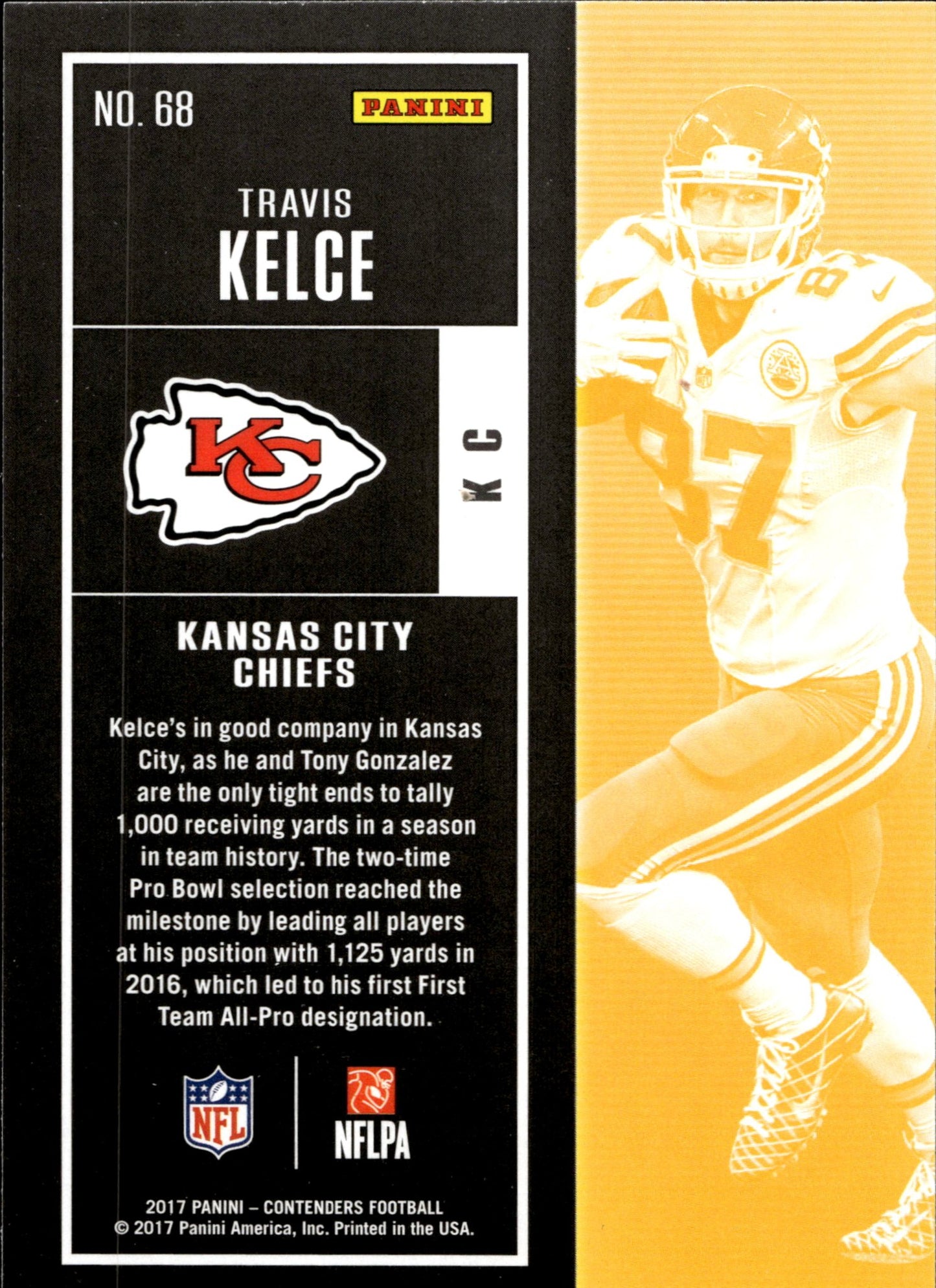 Travis Kelce 2017 Panini Contenders Season Ticket #68 - Collector Store LLC