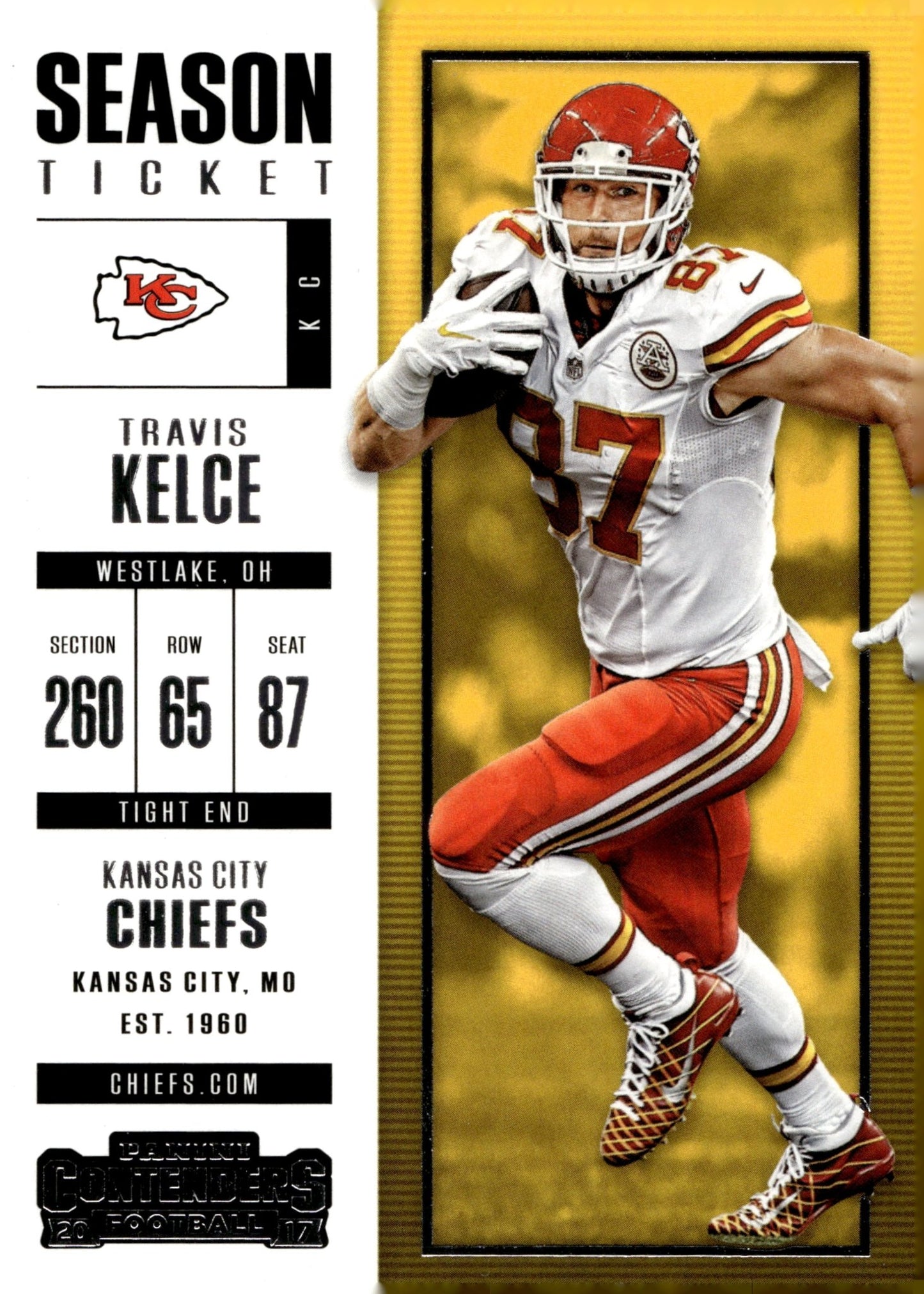 Travis Kelce 2017 Panini Contenders Season Ticket #68 - Collector Store LLC