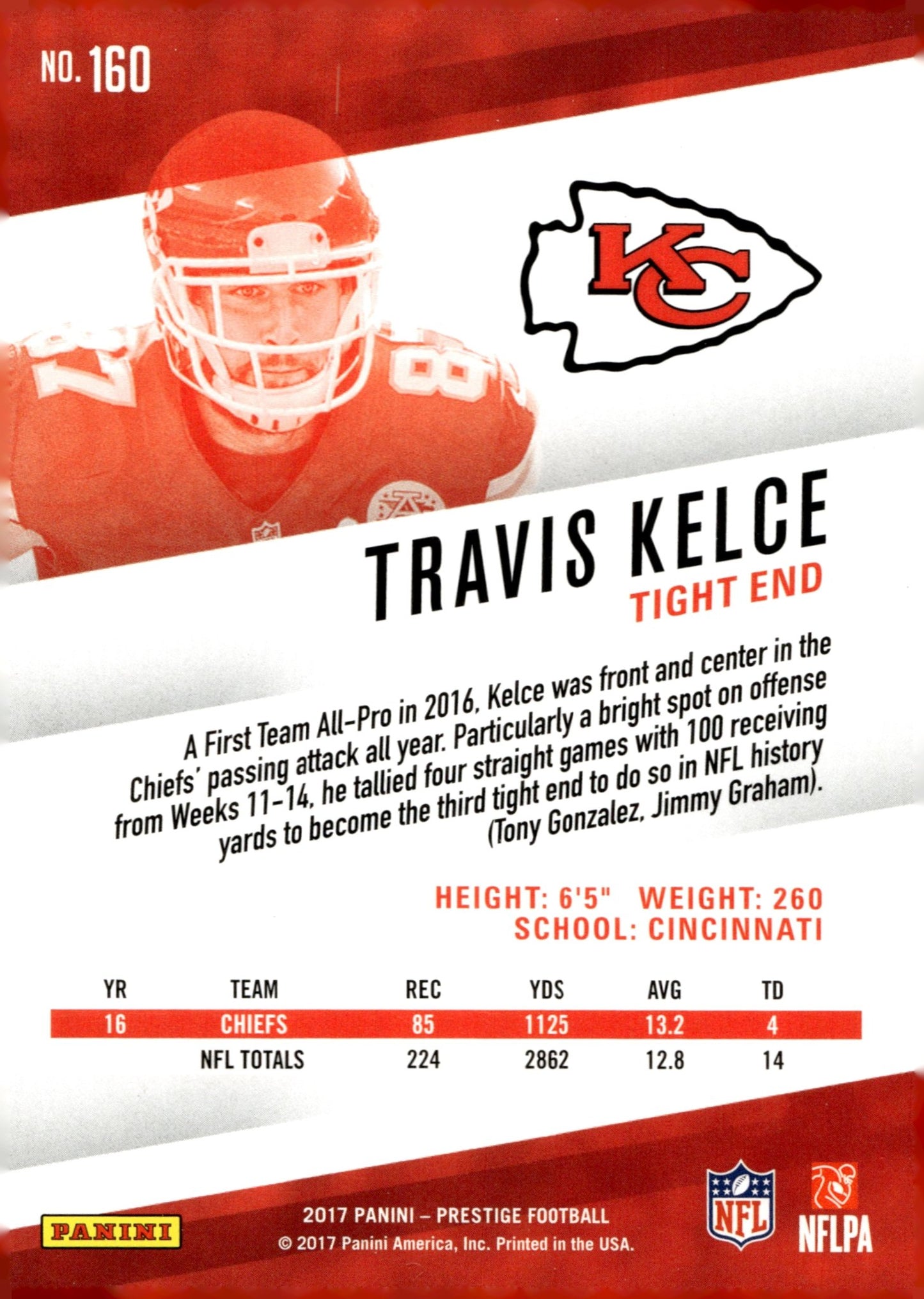 Travis Kelce 2017 Panini Prestige #160 #2 - Collector Store LLC