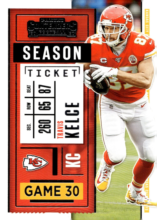 Travis Kelce 2020 Panini Contenders Season Ticket Game 30 #4 - Collector Store LLC