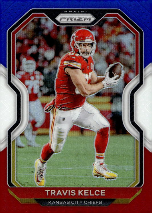 Travis Kelce 2020 Panini Prizm Red White & Blue Prizm #122 - Collector Store LLC