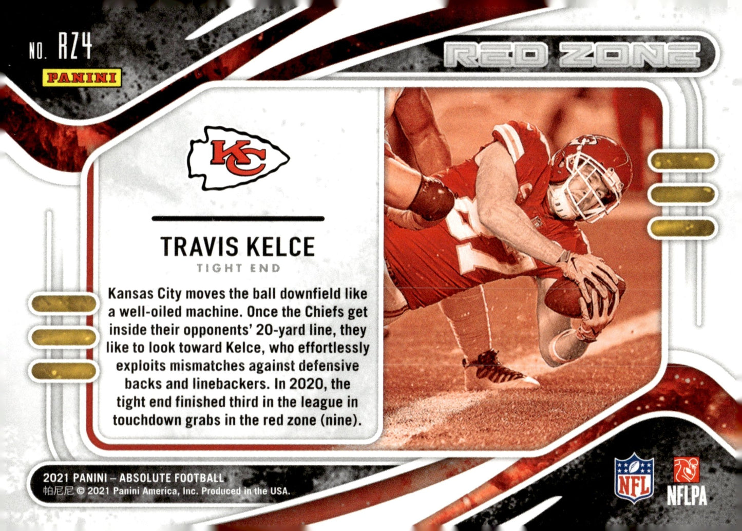 Travis Kelce 2021 Panini Absolute Red Zone #RZ4 - Collector Store LLC