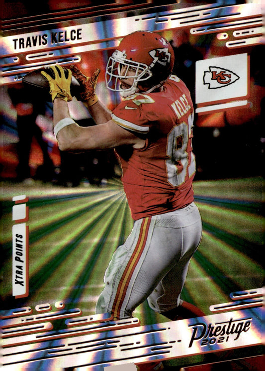 Travis Kelce 2021 Panini Prestige Xtra Points Laser Holo #90 - Collector Store LLC