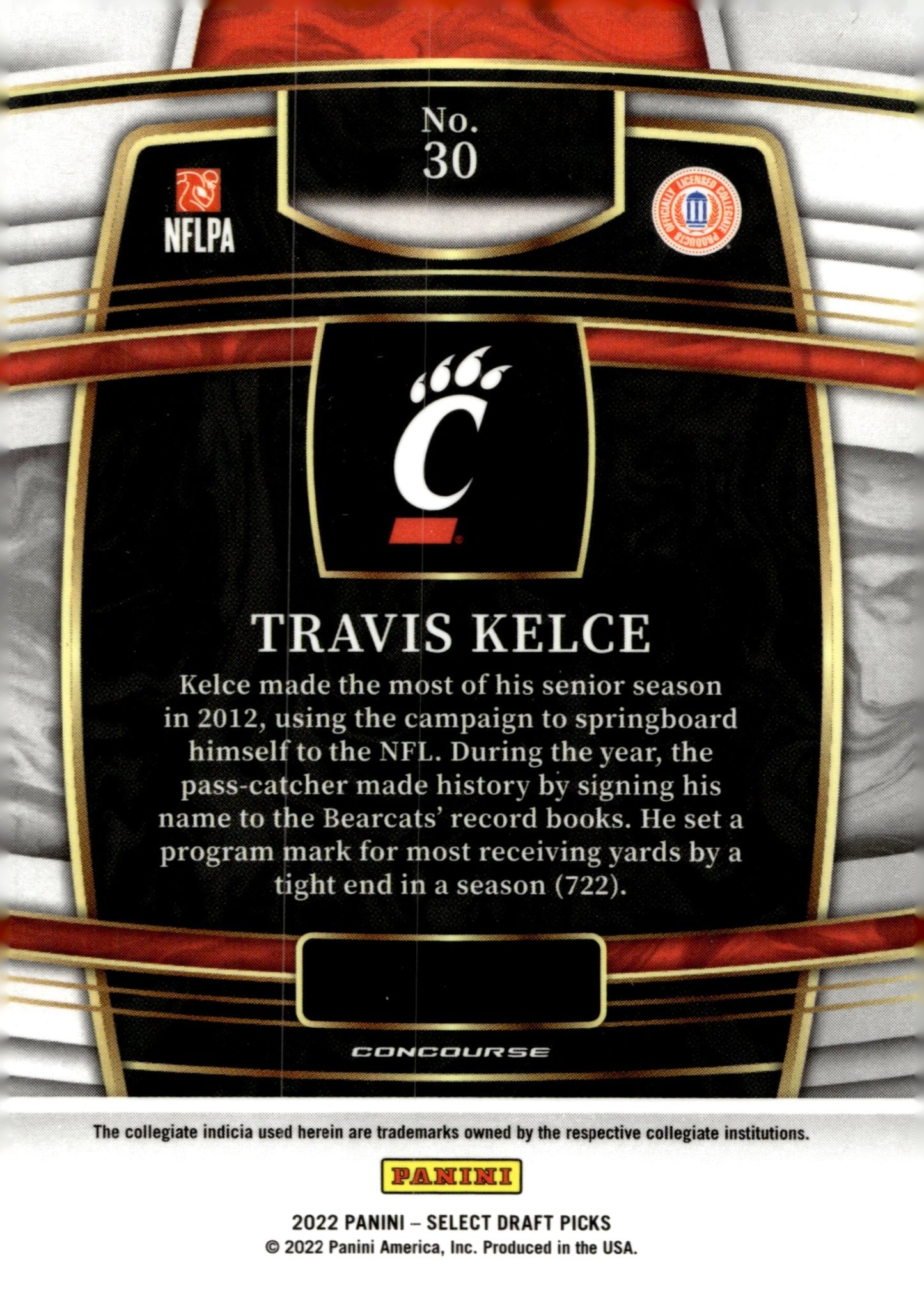 Travis Kelce 2022 Panini Select Draft Picks #30 - Collector Store LLC