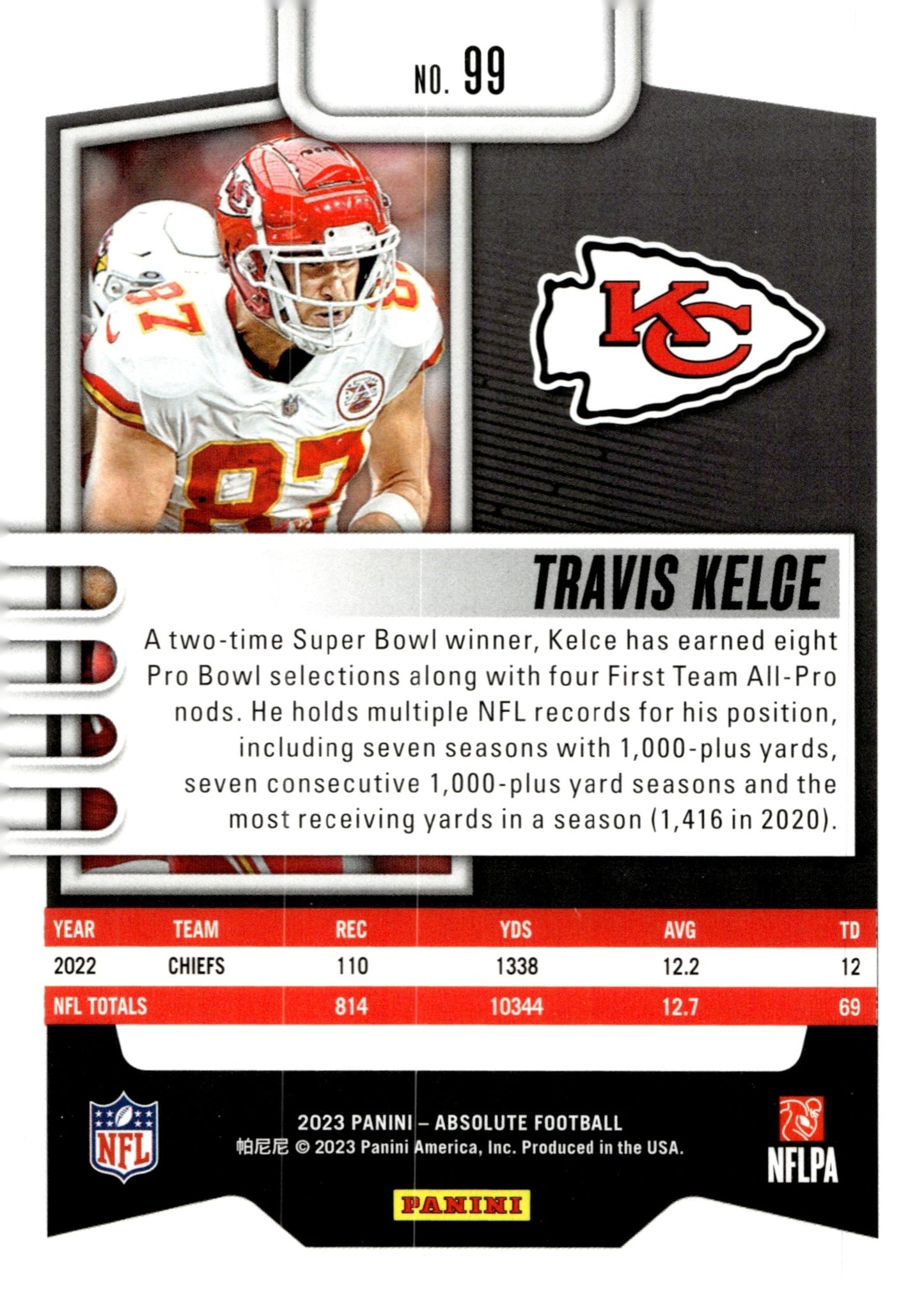 Travis Kelce 2023 Panini Absolute #99 #1 - Collector Store LLC