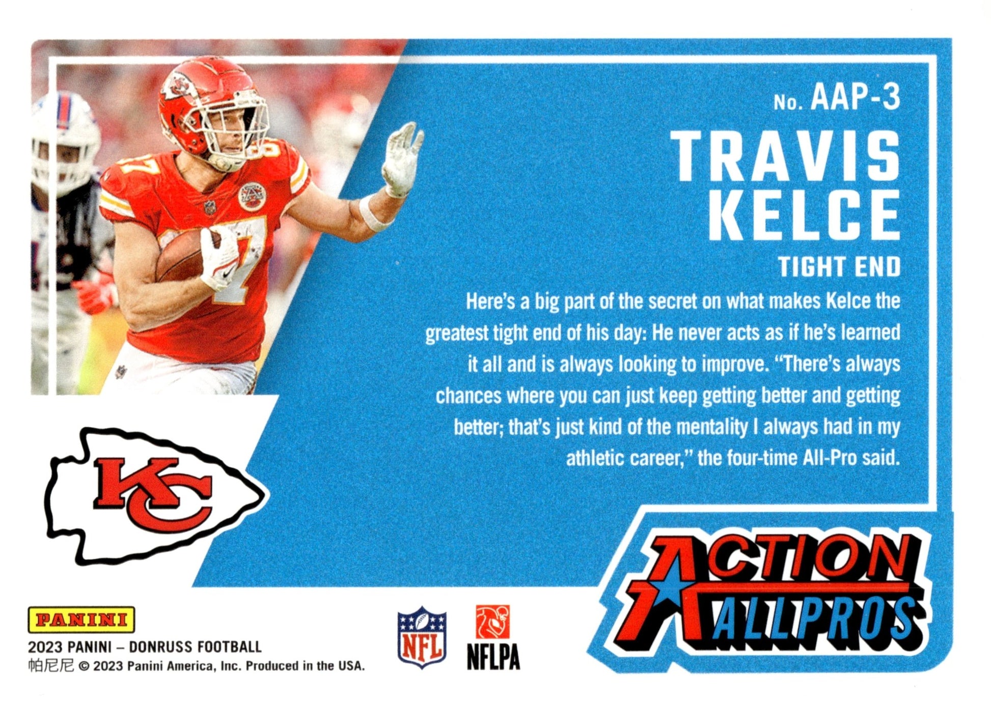 Travis Kelce 2023 Panini Donruss Action All Pros #AAP - 3 #2 - Collector Store LLC