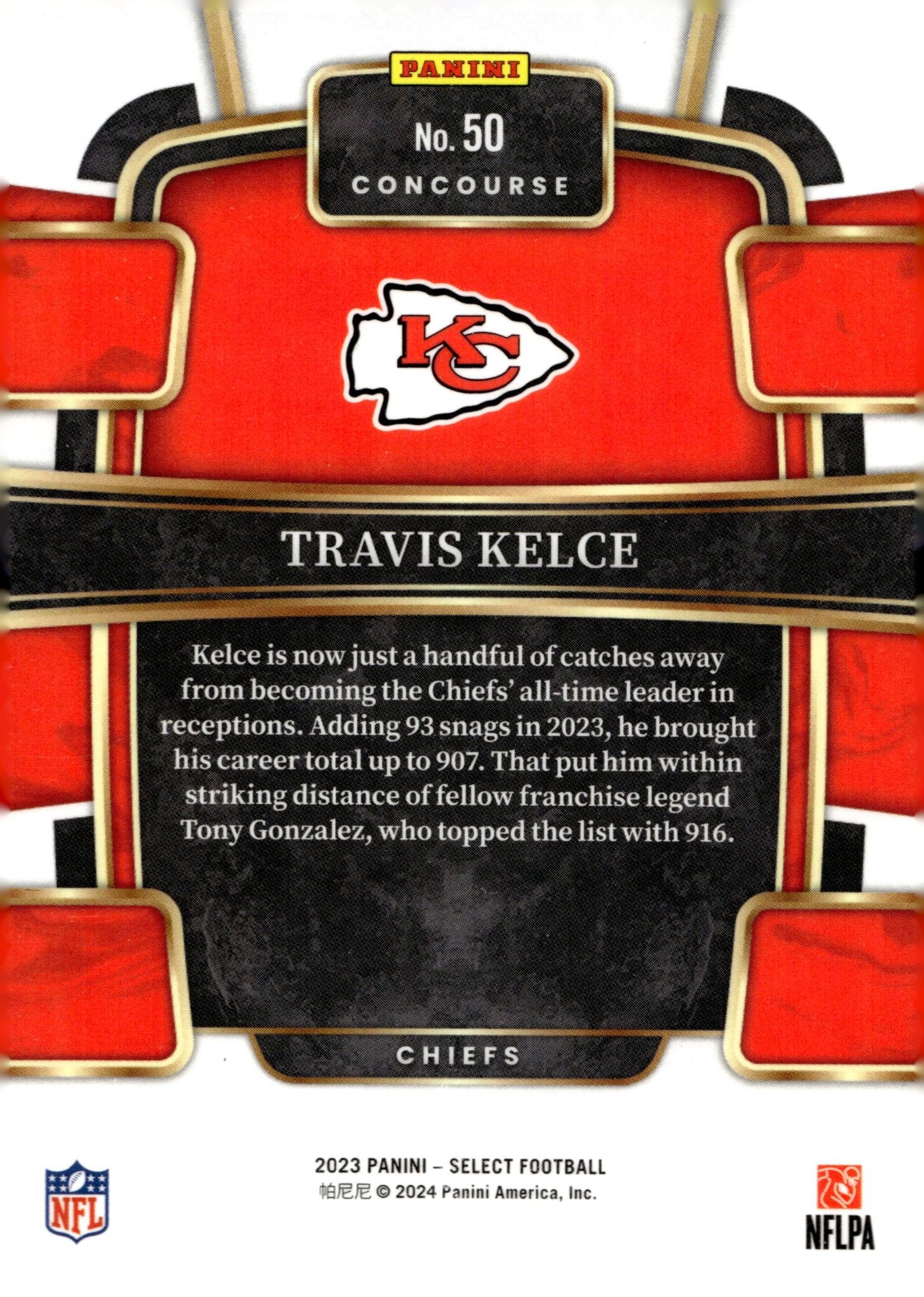 Travis Kelce 2023 Panini Select #50 #3 - Collector Store LLC