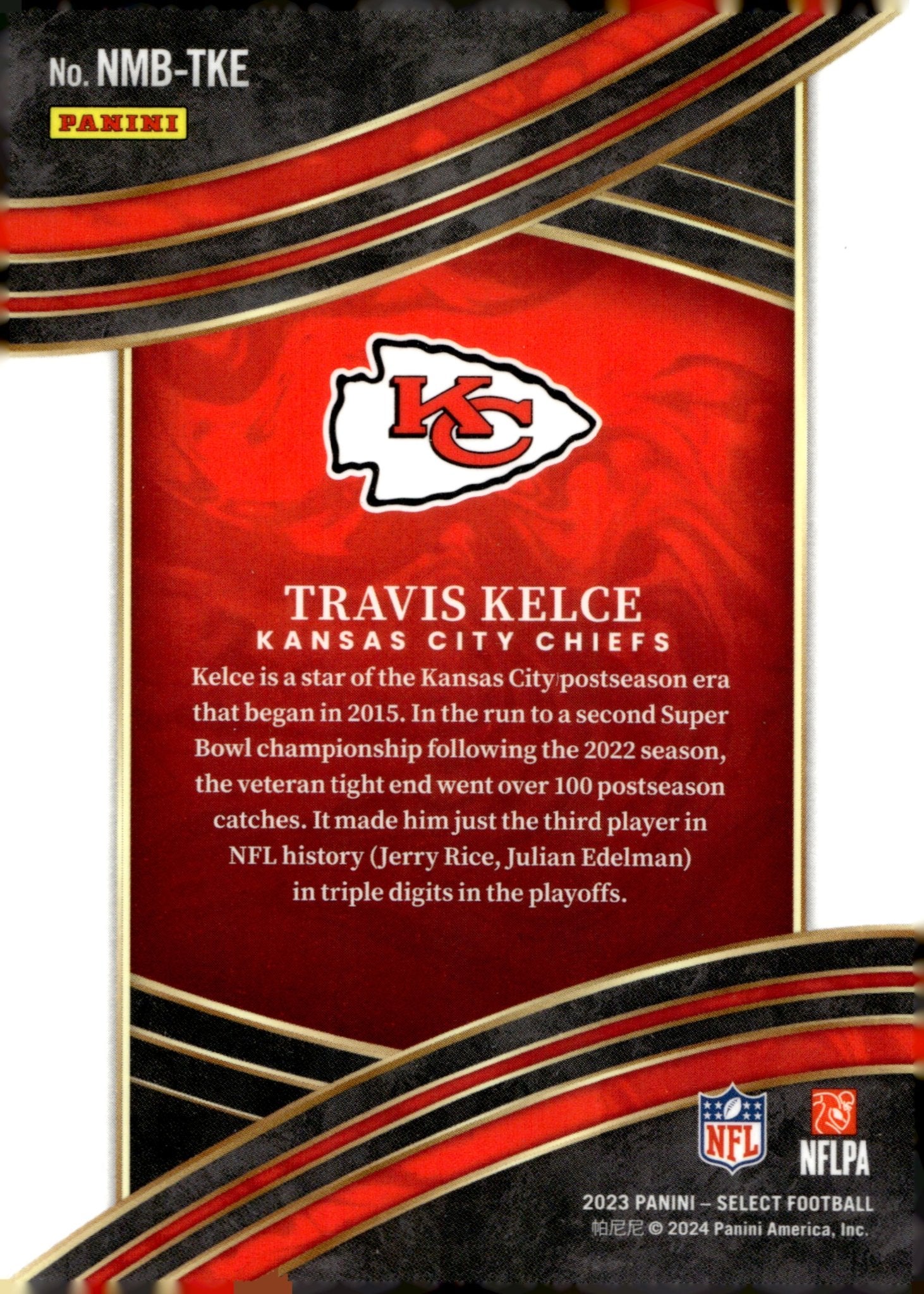 Travis Kelce 2023 Panini Select Numbers 87 #NMB - TKE - Collector Store LLC