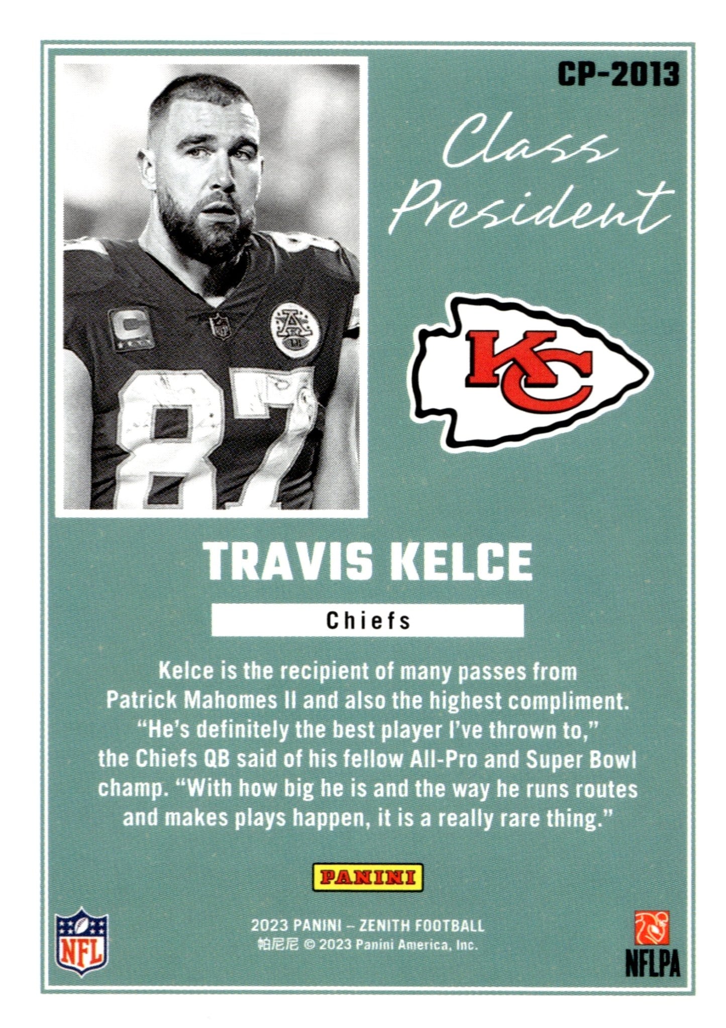 Travis Kelce 2023 Panini Zenith Class President #CP - 2013 - Collector Store LLC