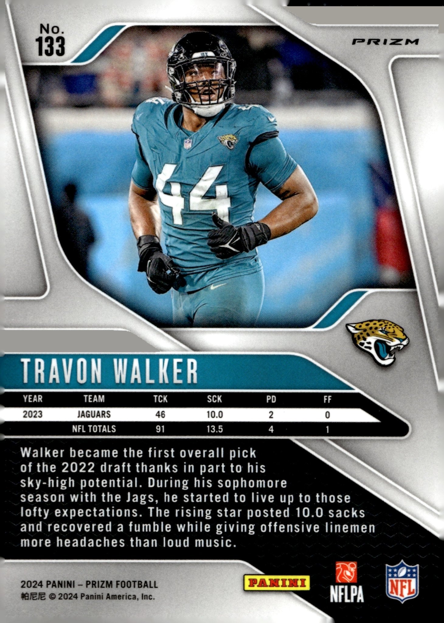 Travon Walker 2024 Panini Prizm Red White & Blue Prizm #133 - Collector Store LLC