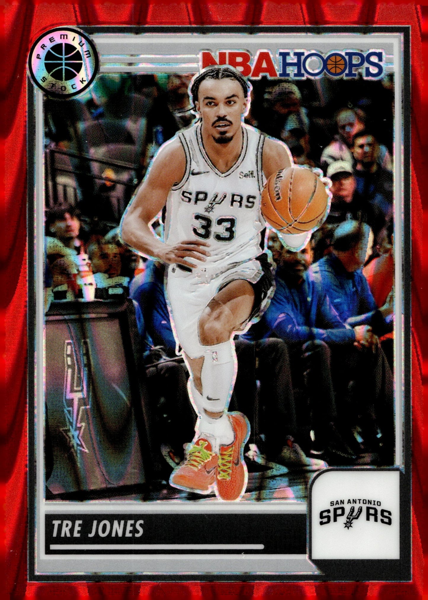 Tre Jones 2023 - 24 Panini Premium Stock Red Seismic Prizm 194/199 #165 - Collector Store LLC