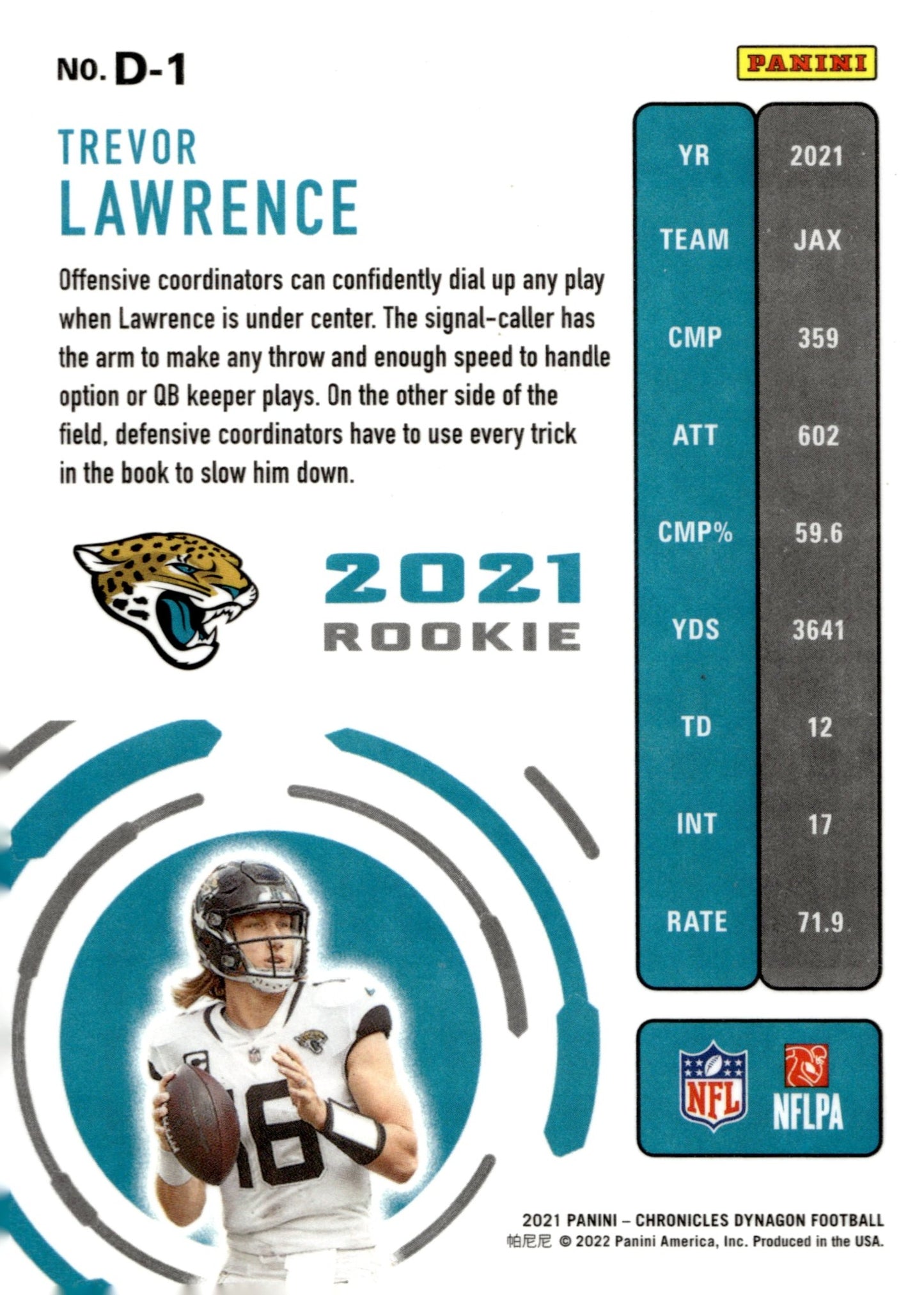 Trevor Lawrence 2021 Panini Chronicles Dynagon RC #D - 1 #2 - Collector Store LLC