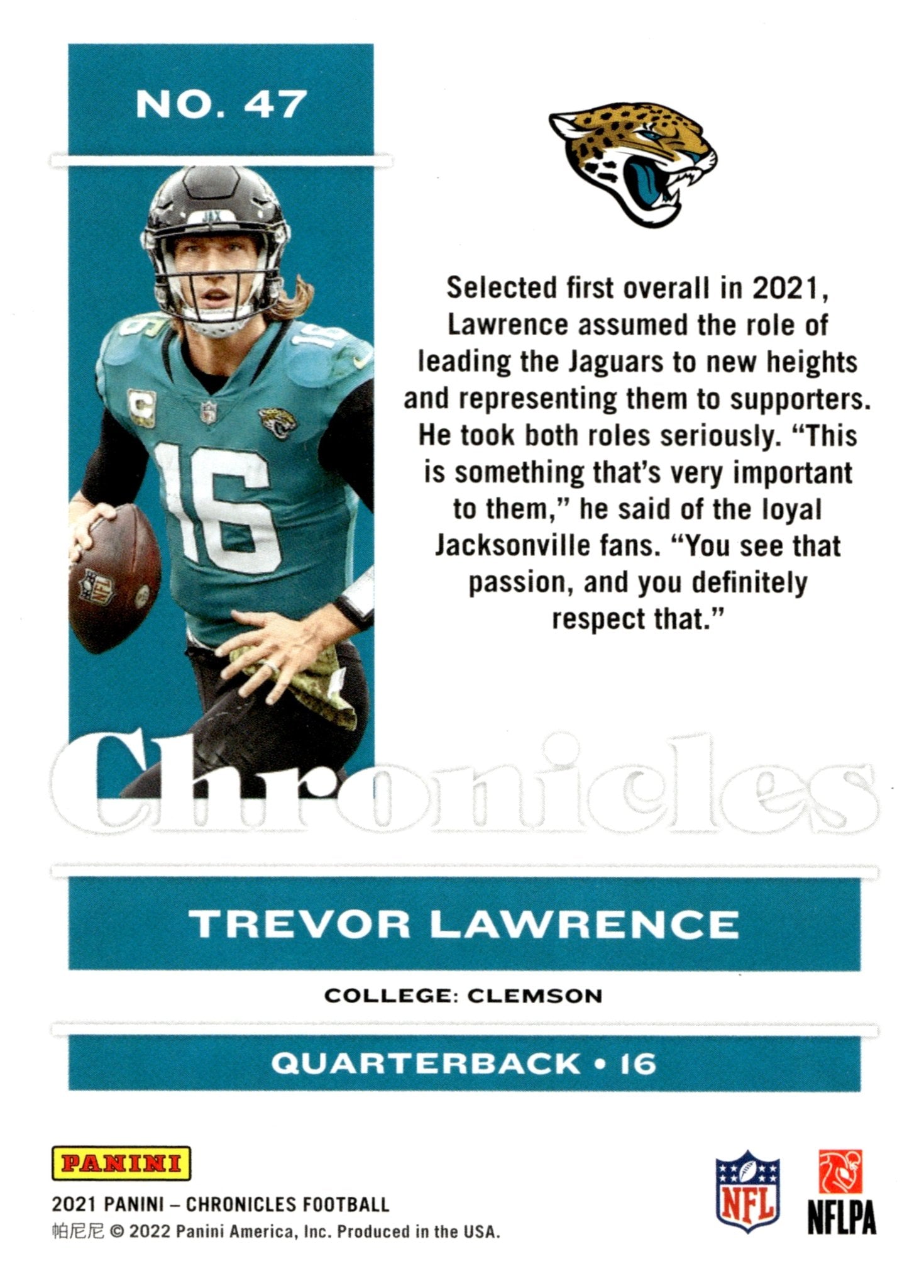 Trevor Lawrence 2021 Panini Chronicles Pink RC #47 - Collector Store LLC