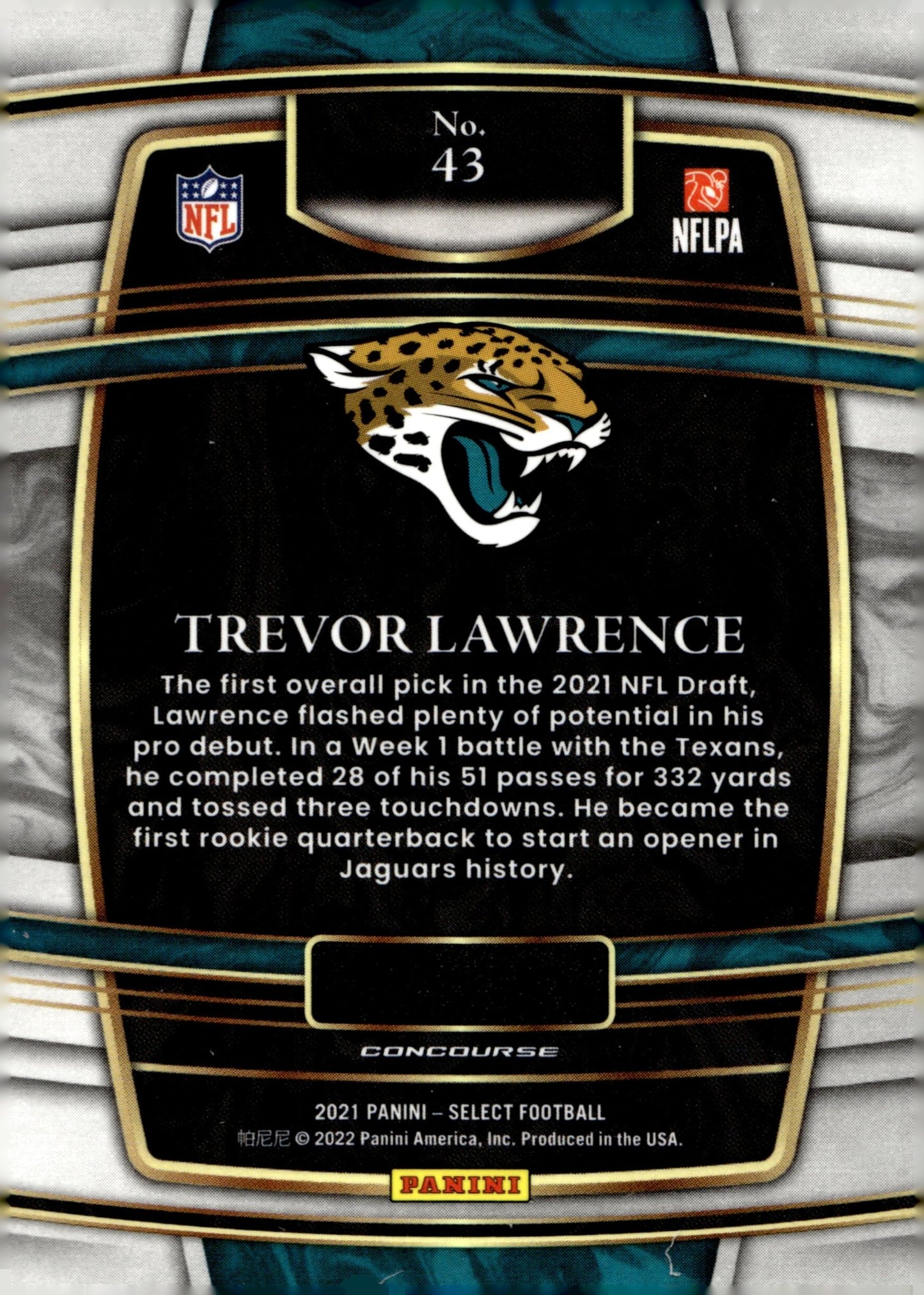 Trevor Lawrence 2021 Panini Select RC #43 #3 - Collector Store LLC