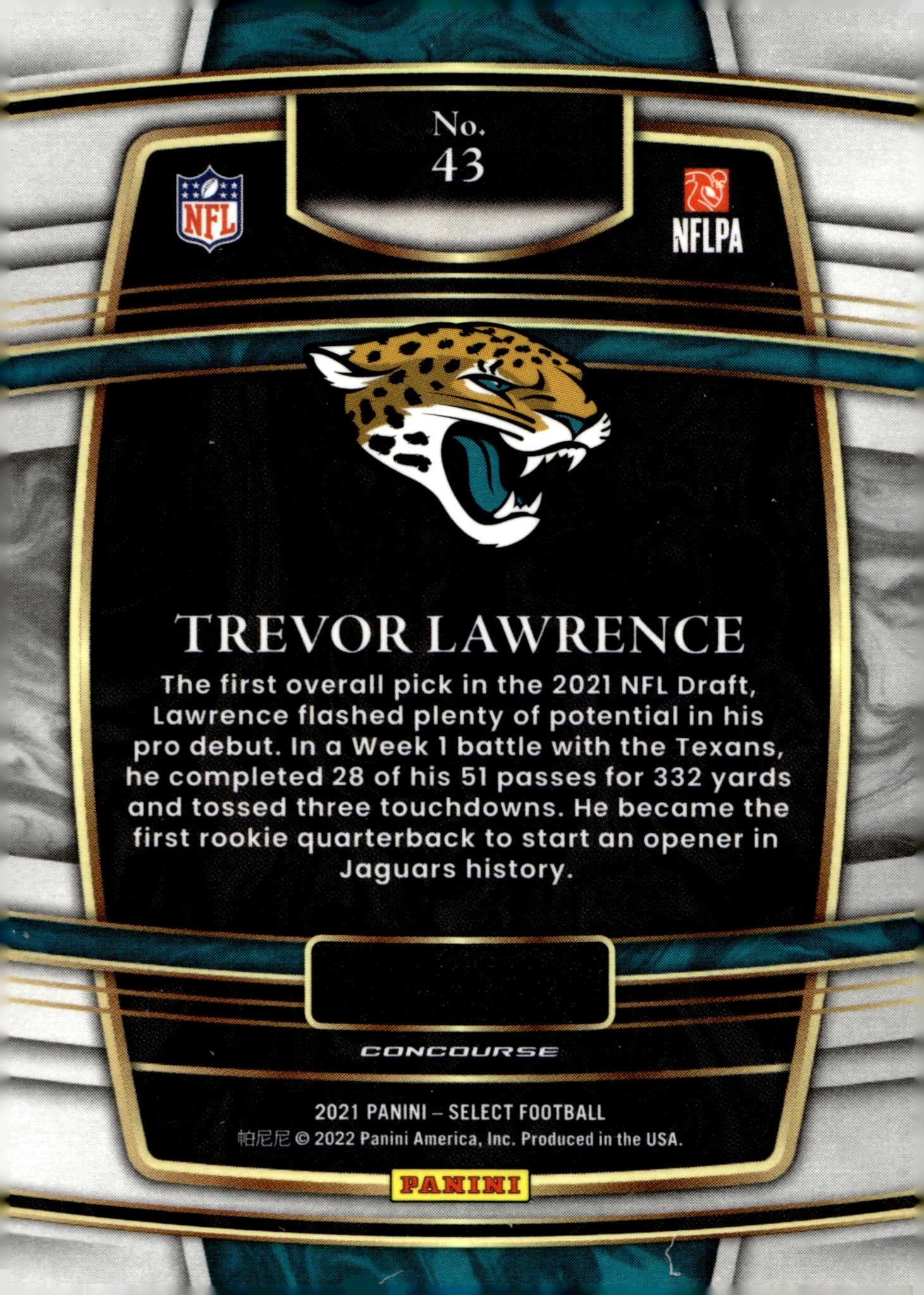 Trevor Lawrence 2021 Panini Select RC #43 #3 - Collector Store LLC