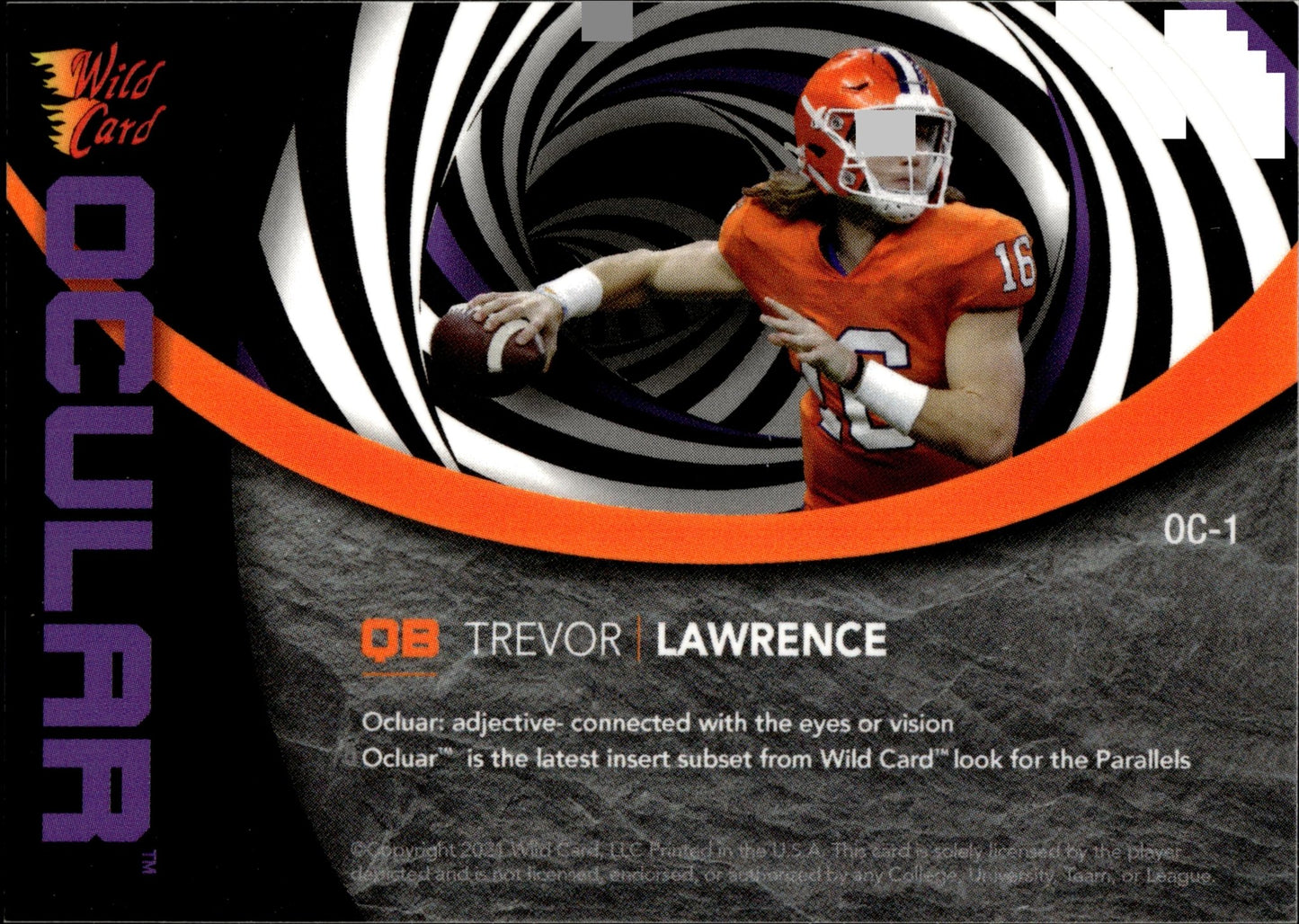 Trevor Lawrence 2021 Wild Card Alumination Ocular #OC - 1 - Collector Store LLC