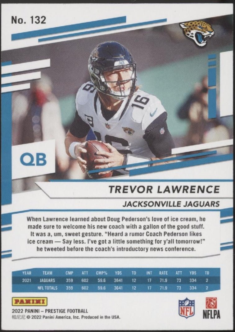 Trevor Lawrence 2022 Panini Prestige Xtra Points Pink 21/50 #132 - Collector Store LLC