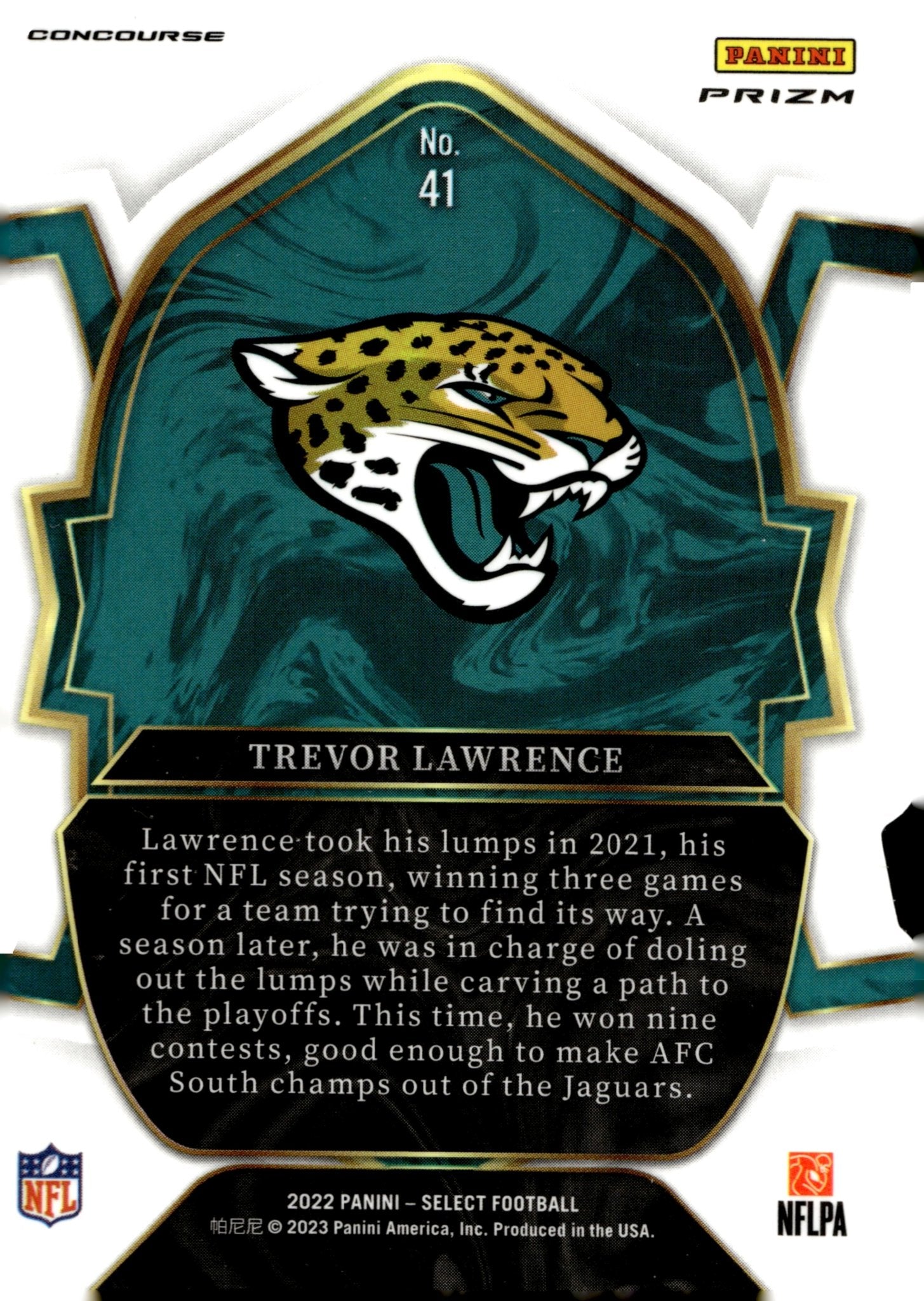 Trevor Lawrence 2022 Panini Select Die - Cut Red White & Blue Prizm #41 - Collector Store LLC