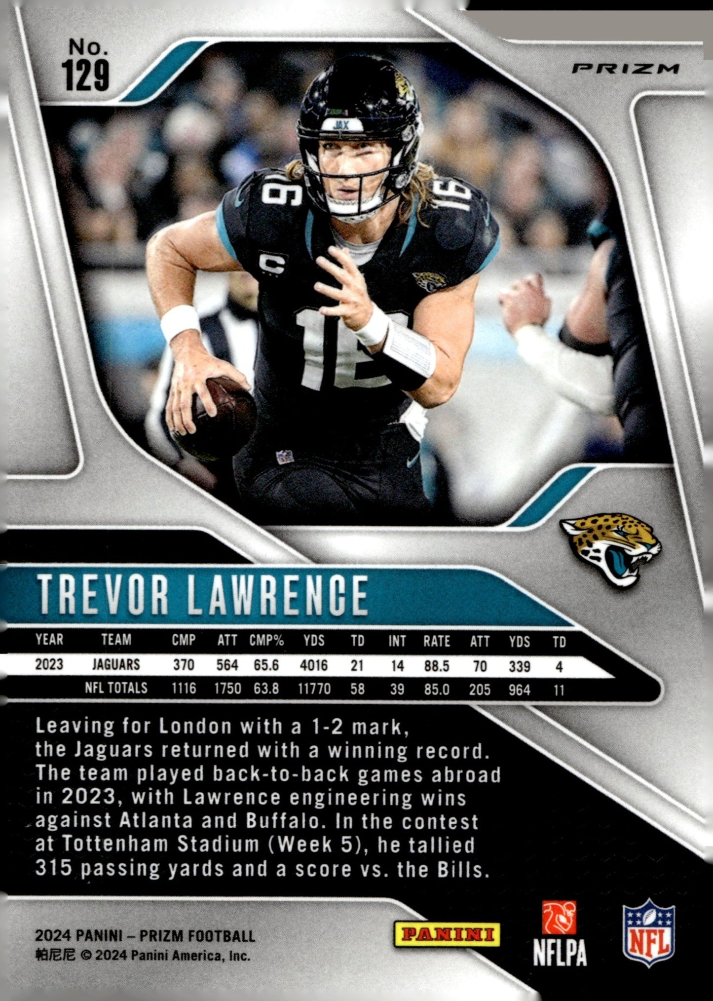 Trevor Lawrence 2024 Panini Prizm Silver Prizm #129 - Collector Store LLC