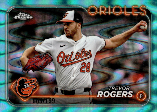Trevor Rogers 2024 Topps Chrome Aqua Ray Wave Refractor 005/199 #USC16 - Collector Store LLC