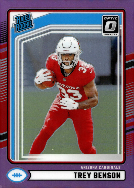 Trey Benson 2024 Panini Donruss Rated Pink Prizm RC #326 - Collector Store LLC