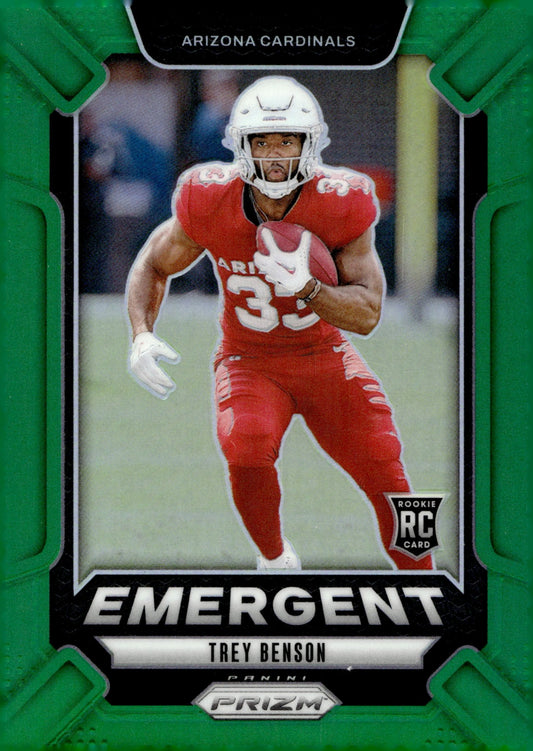 Trey Benson 2024 Panini Prizm Emergent Green Prizm RC #17 - Collector Store LLC