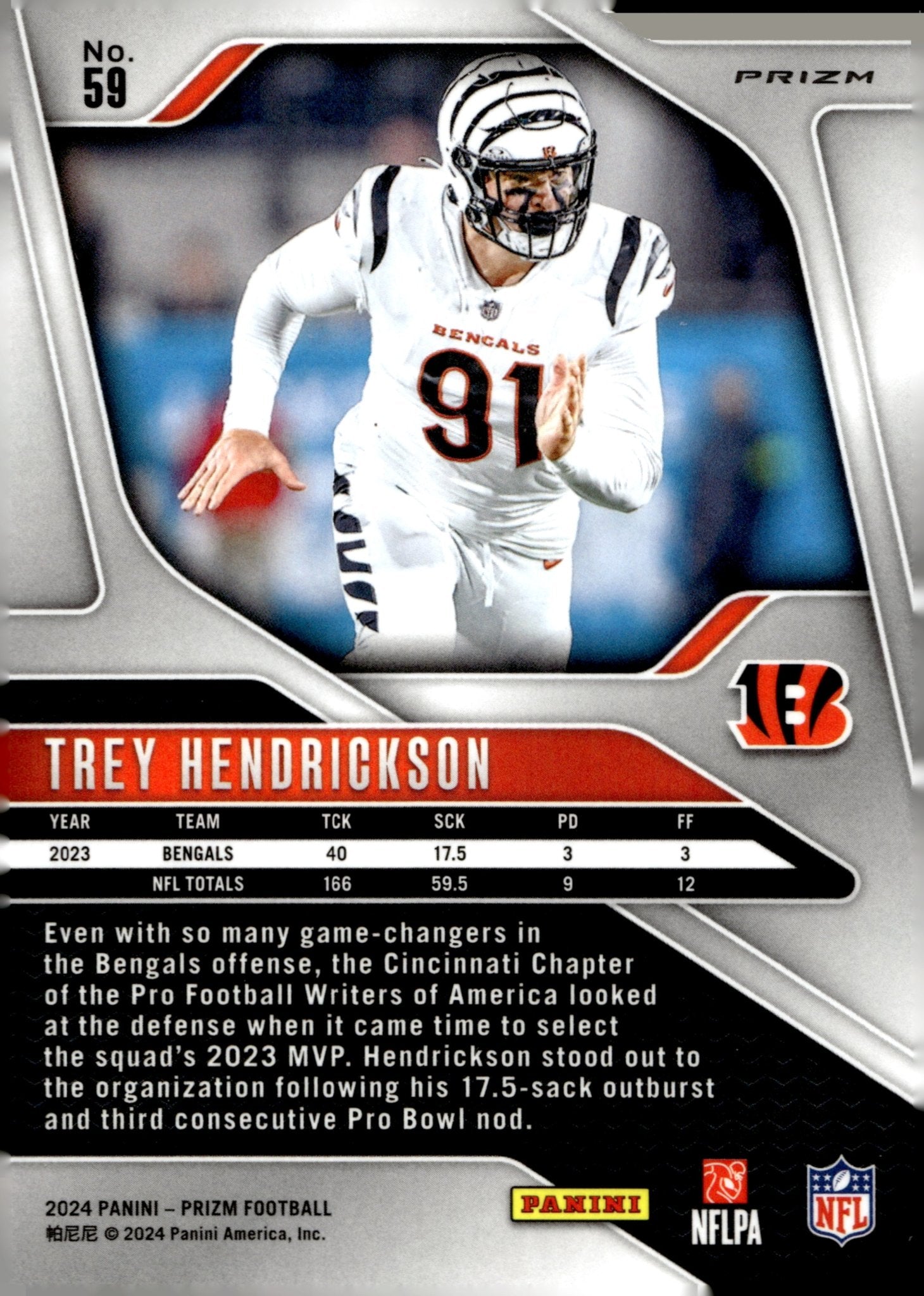 Trey Hendrickson 2024 Panini Prizm Red White & Blue Prizm #59 - Collector Store LLC