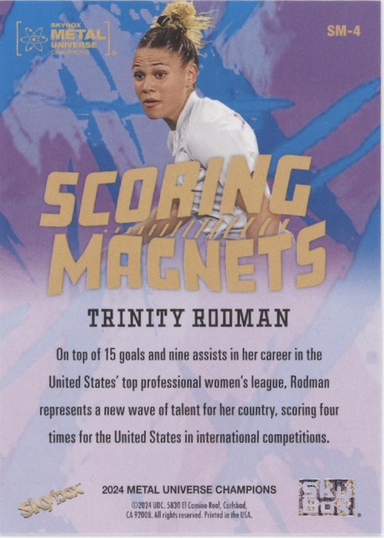 Trinity Rodman 2024 Skybox Metal Universe Champions Scoring Magnets SM - 4 - Collector Store LLC