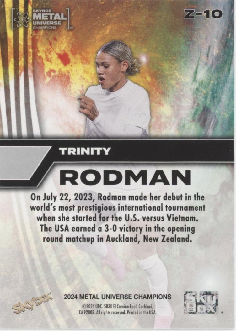 Trinity Rodman 2024 Skybox Metal Universe Champions Z Force Z - 10 - Collector Store LLC